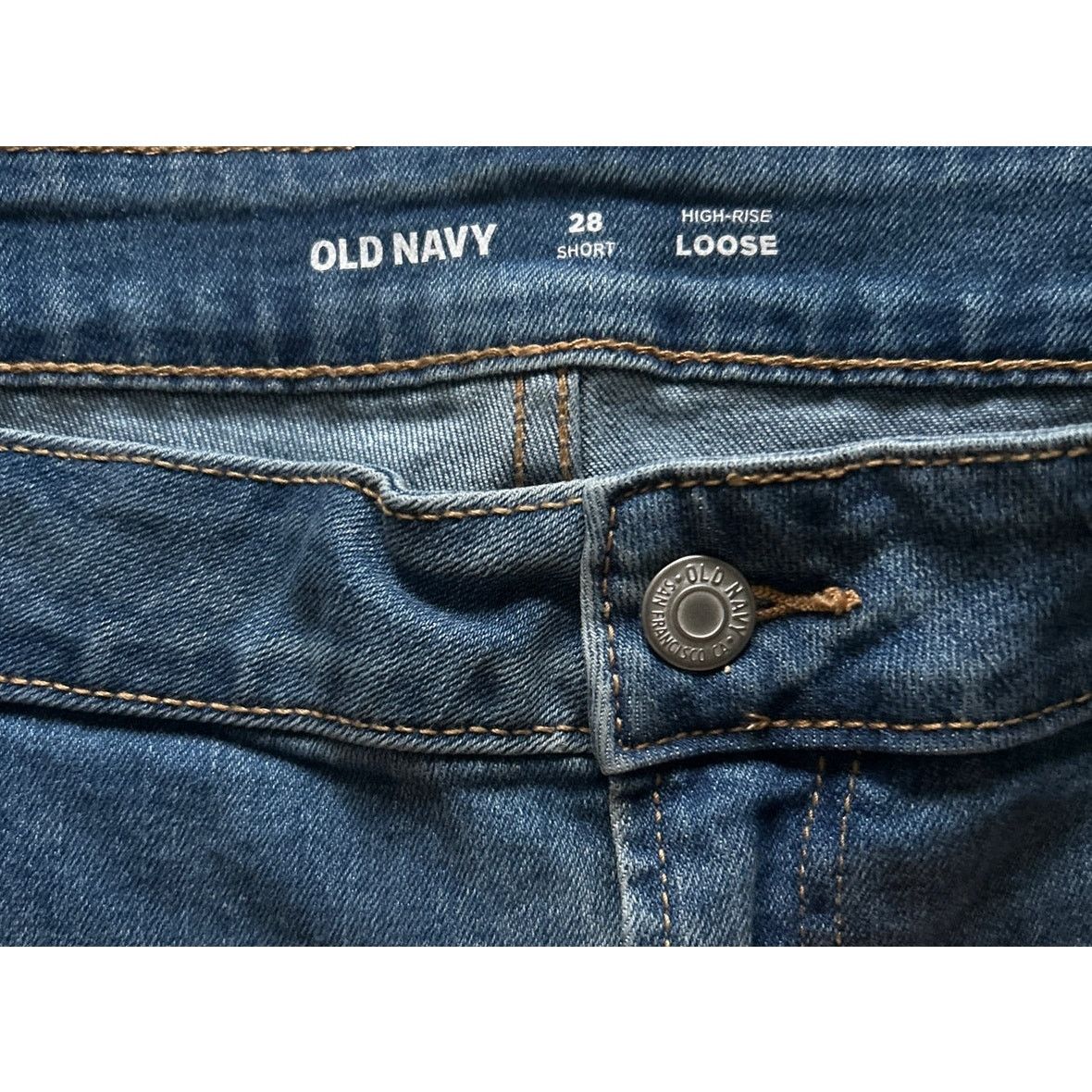 Old Navy Old Navy Womens Blue denim High Rise Loose Short Pants 28 Size 26" / US 2 / IT 38 - 4 Thumbnail