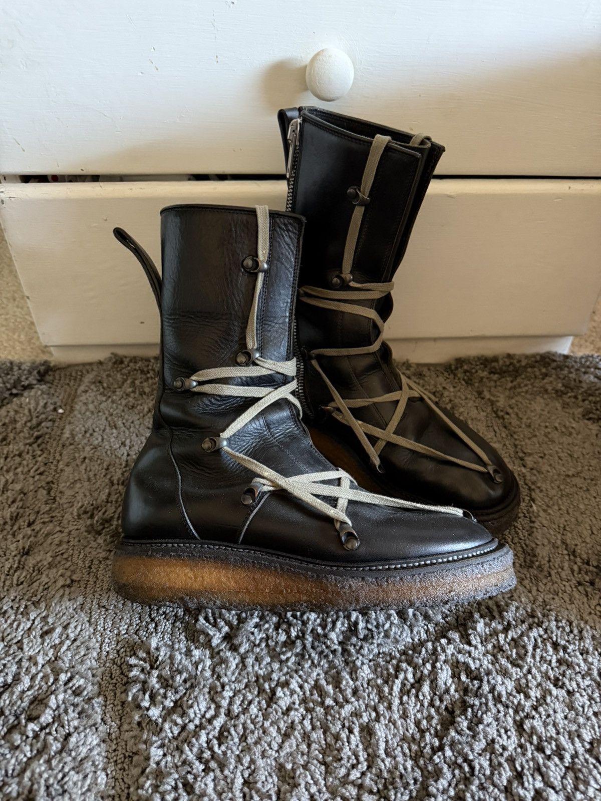 Rick Owens Fw17 Glitter creeper boots crepe sole | Grailed
