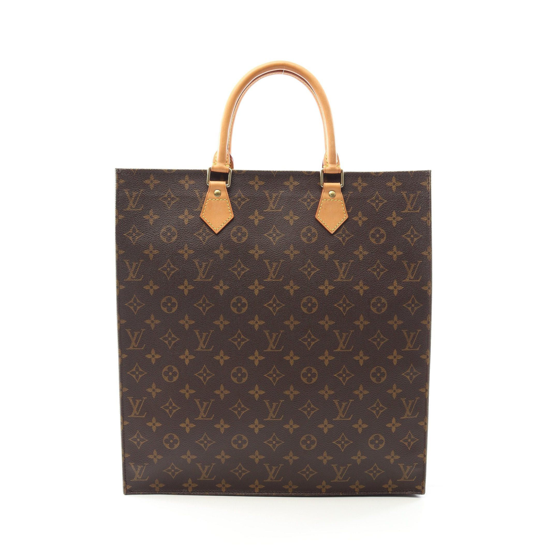 Louis Vuitton Louis Vuitton Sac Plat Monogram Handbag Tote Bag Leather Brown Size ONE SIZE - 1 Thumbnail