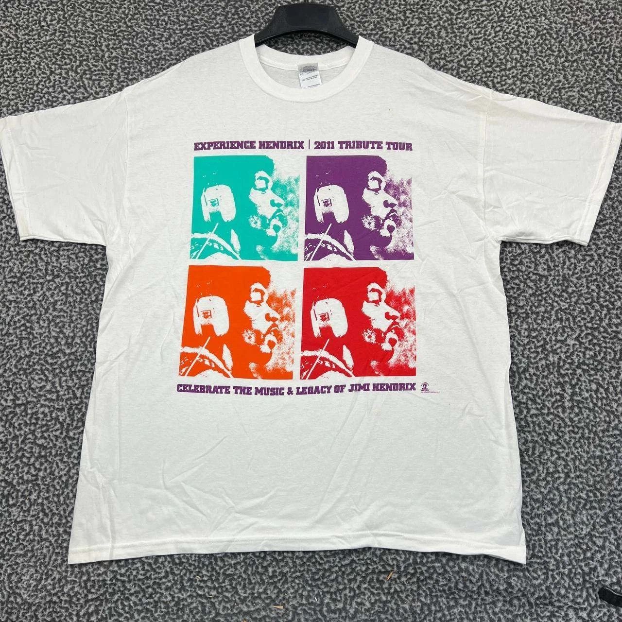 Gildan Vintage Experience Jimi Hendrix Shirt Men XL White Gildan Size US XL / EU 56 / 4 - 1 Thumbnail