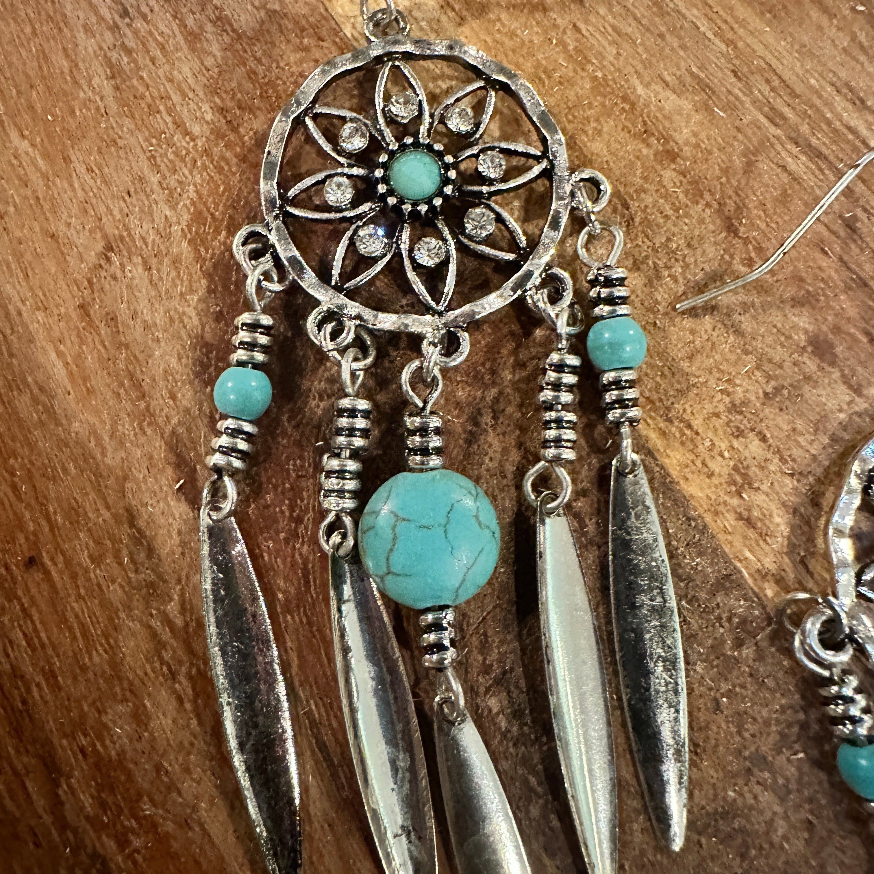 Other Bohemian Hippie Chic Dream Catcher Feather Drop Earrings | G Size ONE SIZE - 5 Thumbnail