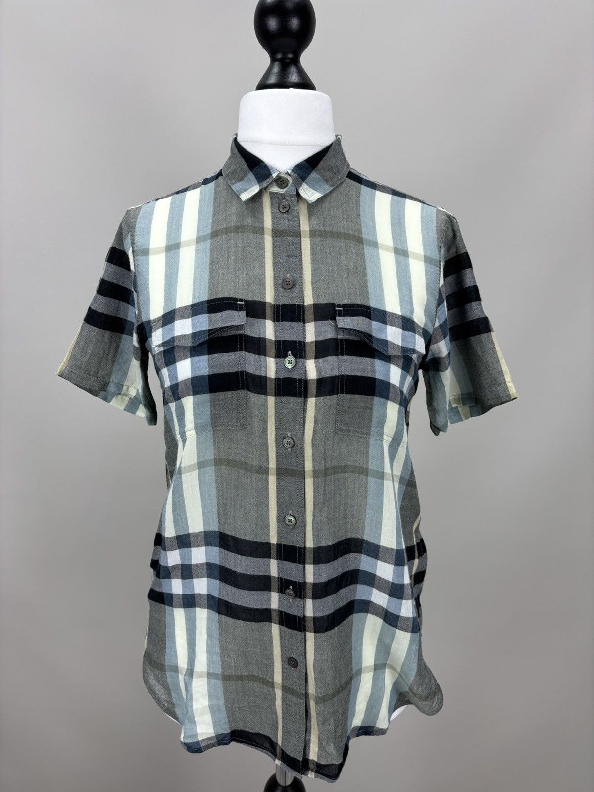 Burberry Womens shirt plaid Burberry London Size S Color Blue Size S / US 4 / IT 40 - 2 Thumbnail