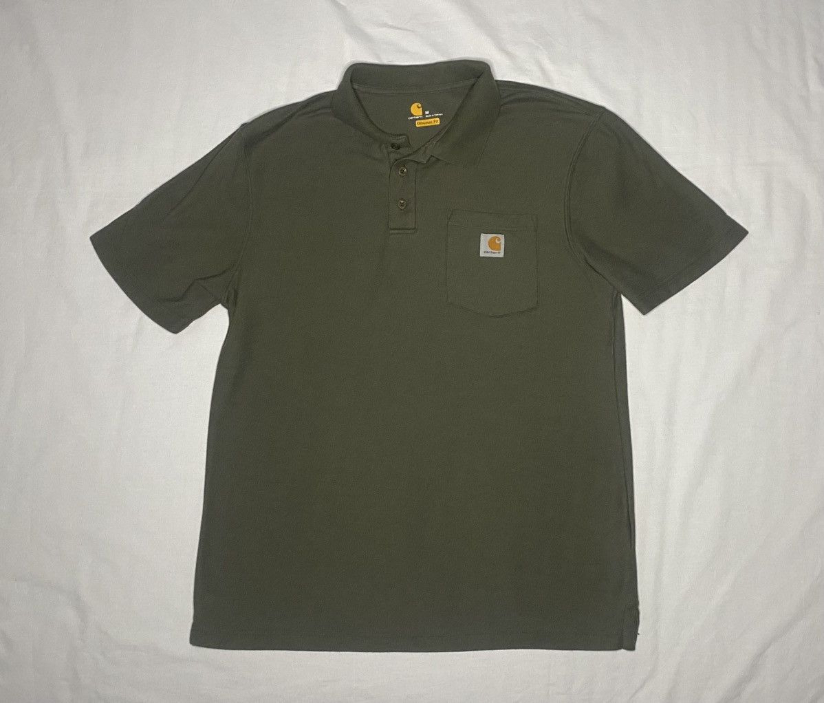 Carhartt Carhartt Polo Shirt Mens Medium Green Original Fit K570 MOS Size US M / EU 48-50 / 2 - 2 Thumbnail