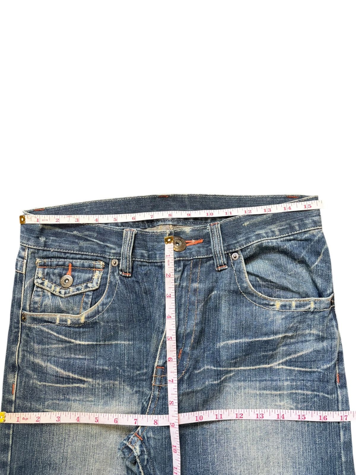 Edwin Vintage Japanese Brand Mud Wash Distressed Jeans Size 31" - 5 Thumbnail