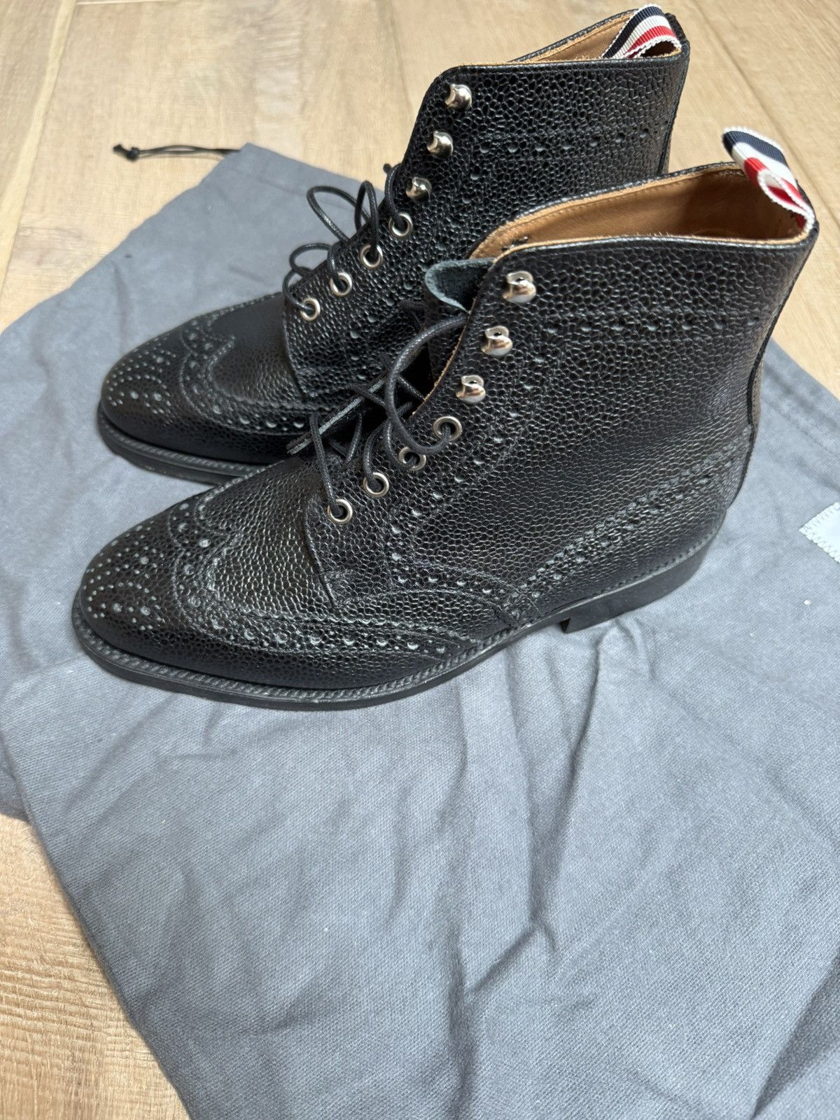 Thom Browne Thom Browne Classic Long Wing Pebble Grain Boots New Size US 5.5 / IT 35.5 - 2 Thumbnail