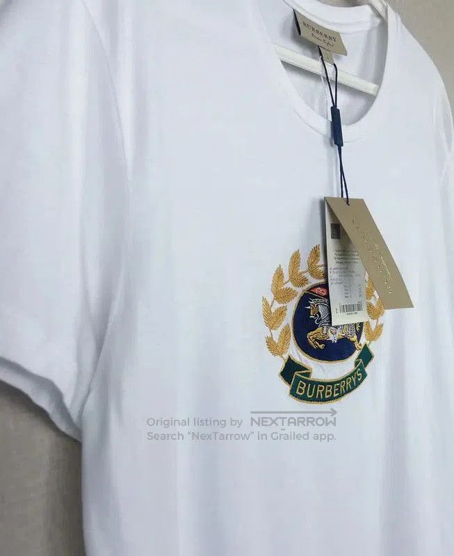Other Burberry Women's White Cotton Short Sleeve T-Shirt. Size L / US 10 / IT 46 - 2 Thumbnail