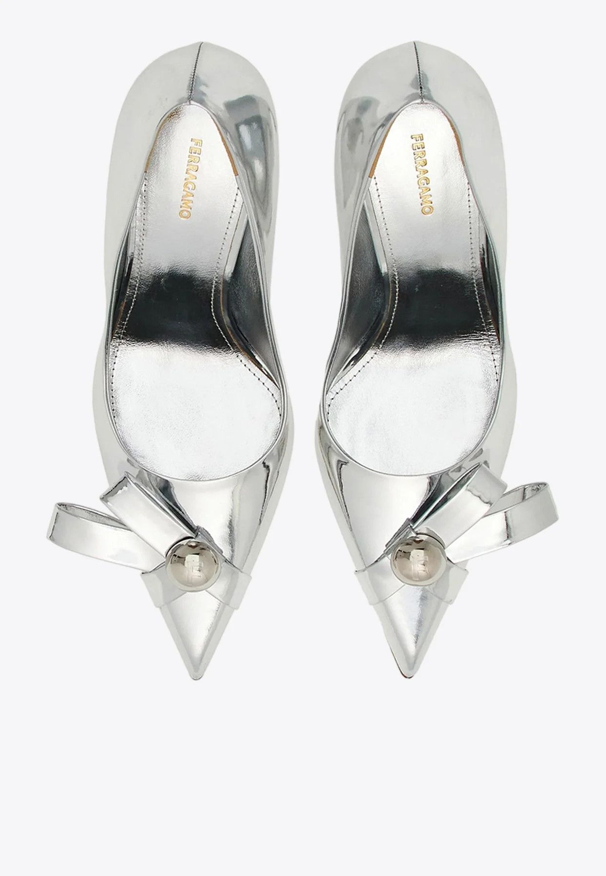 Salvatore Ferragamo o1s1rm0924 Brilda 85 Pumps in Silver Size US 7.5 / IT 37.5 - 4 Thumbnail