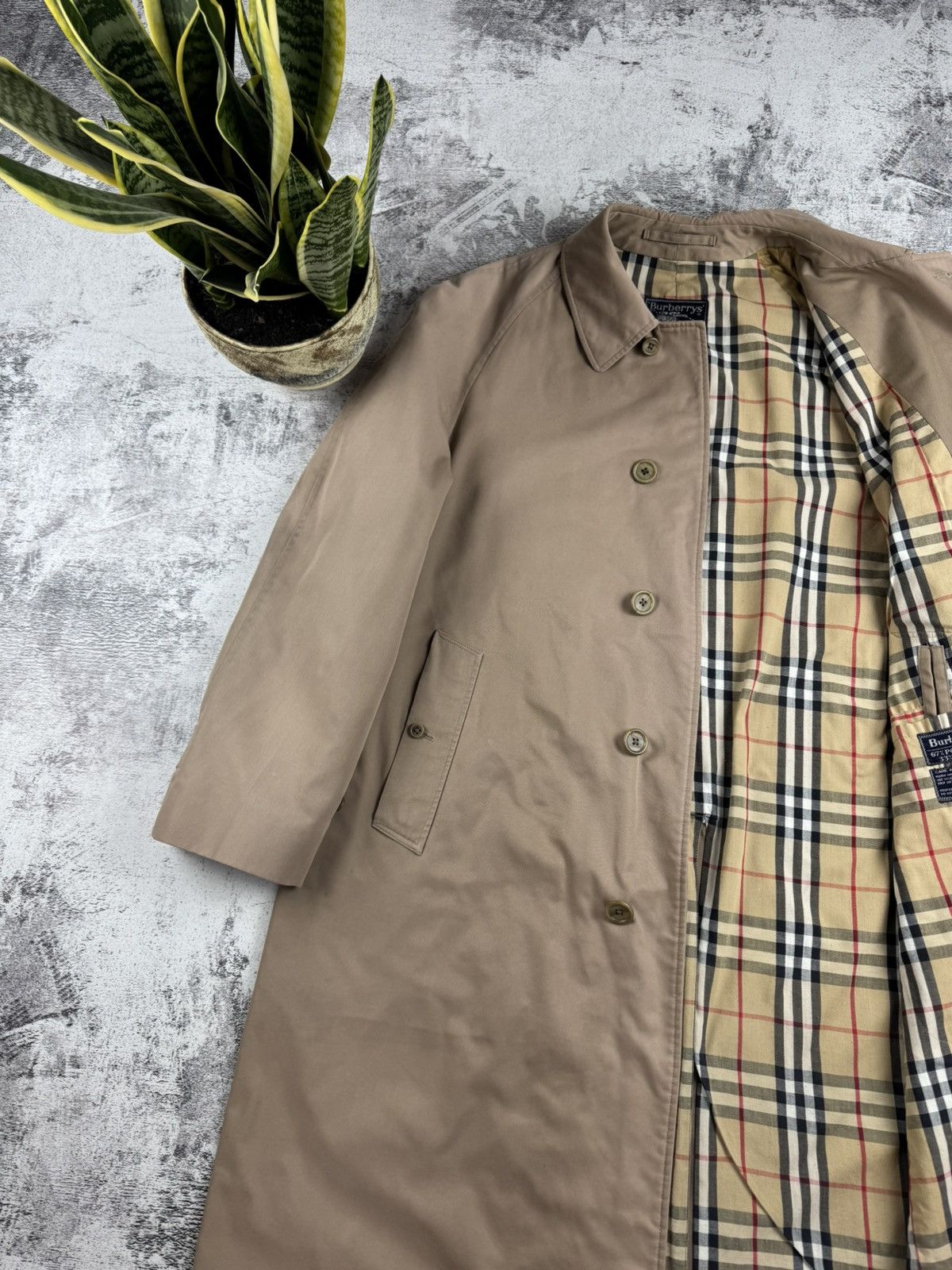 Burberry Burberrys 52 Large Nova Check 90S Trench Coat Jacket Blazer Size US L / EU 52-54 / 3 - 4 Thumbnail