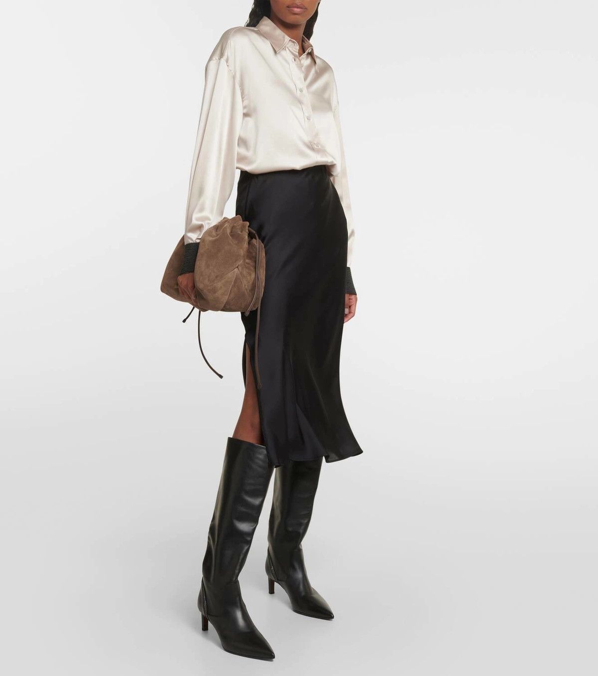 Brunello Cucinelli o1y0725 Shirt in Beige Size XS / US 0-2 / IT 36-38 - 4 Thumbnail