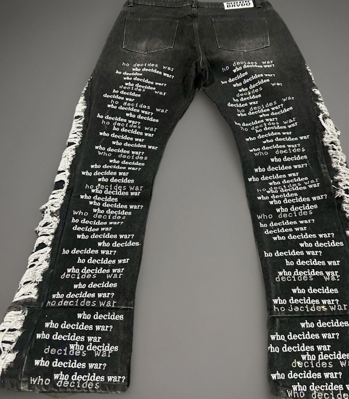 Who Decides War Who Decides War "Scripture" Ultra Flare Distressed Denim Size US 36 / EU 52 - 23 Thumbnail