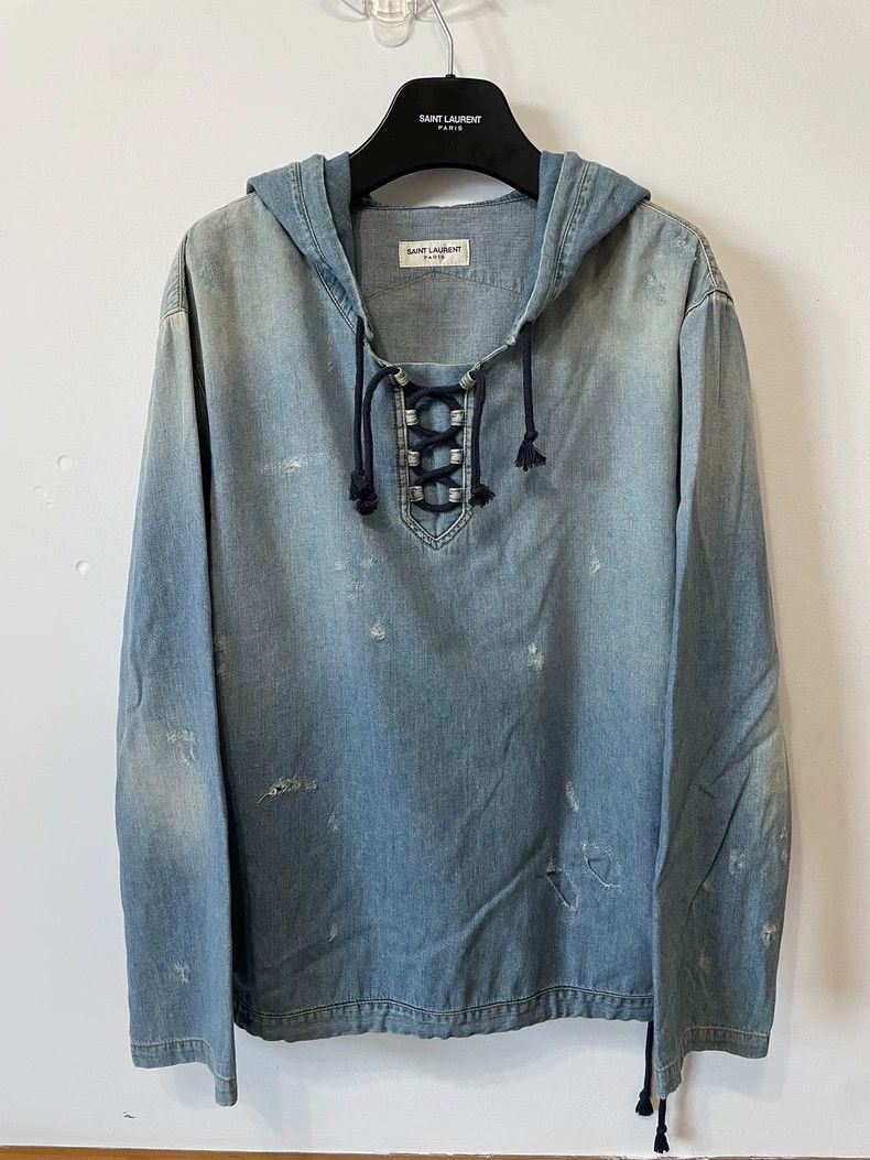Saint Laurent Paris Saint Laurent Paris 19ss Light Blue Denim Shirt 2505-Nextar Size US M / EU 48-50 / 2 - 1 Thumbnail
