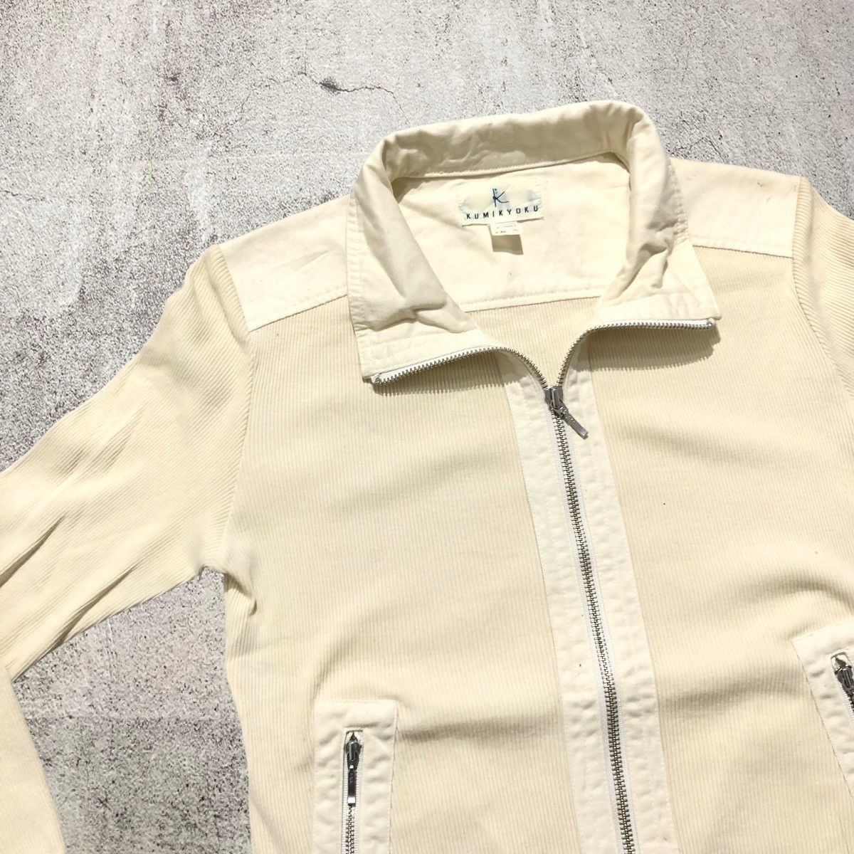 Japanese Brand 2000s Kumikyoku Corduroy Jacket Beauty Beast Beige Designer Size US XS / EU 42 / 0 - 3 Thumbnail