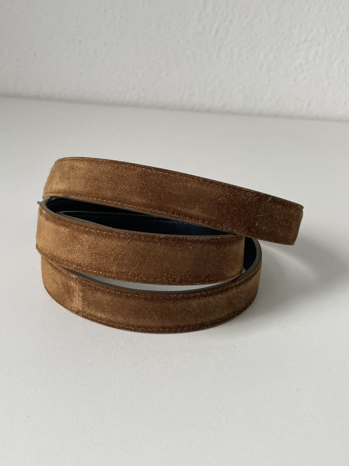 Saint Laurent Paris NEW Saint Laurent Paris Suede Leather Logo Belt Size ONE SIZE - 3 Thumbnail