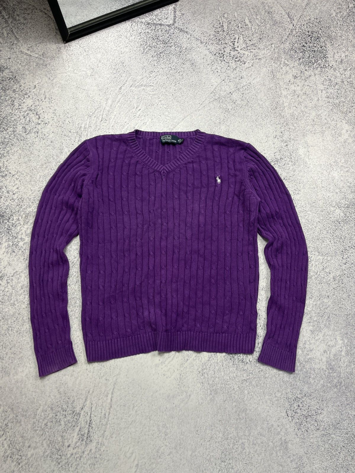 Polo Ralph Lauren Polo Ralph Lauren Cable Knit Jumper Sweater Women’s Purple Size XL / US 12-14 / IT 48-50 - 1 Thumbnail