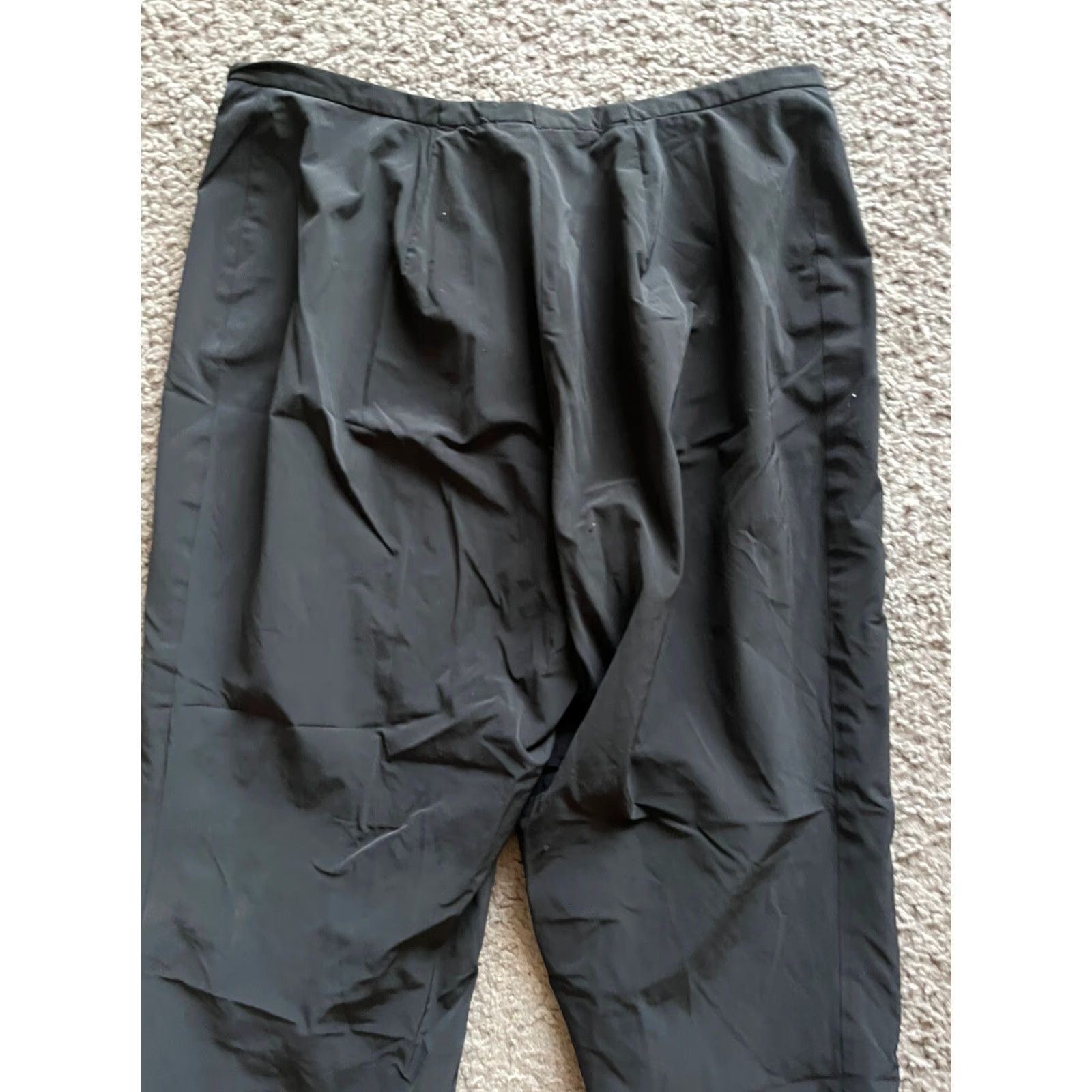 Banana Republic Banana Republic Cropped Capri Trouser Pants Womens Size 14 Black Nylon Cotton Canvas Beige Zip Button Wide-Leg Inseam 23.5 in Size 27" / US 4 / IT 40 - 3 Thumbnail