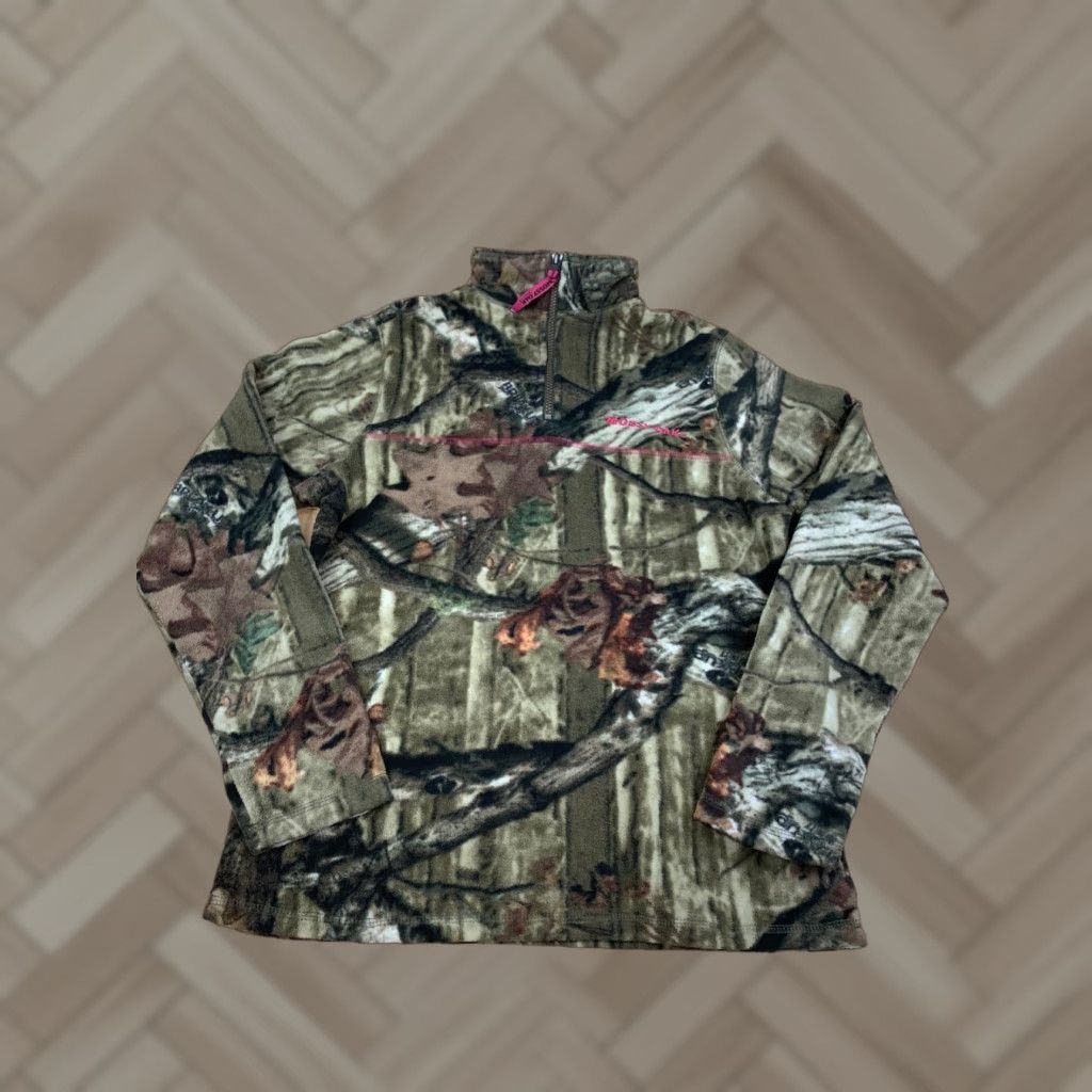 Vintage Mossy Oak Break Up Infinity 1/4 Zip Pullover Jacket Camouflage Fleece Zip Co Size S / US 4 / IT 40 - 1 Thumbnail