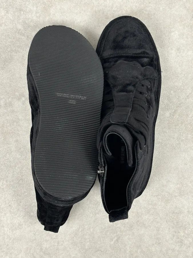 Ann Demeulemeester Ann Demeulemeester Black Velvet High-Top Sneakers Size US 7 / EU 40 - 12 Thumbnail