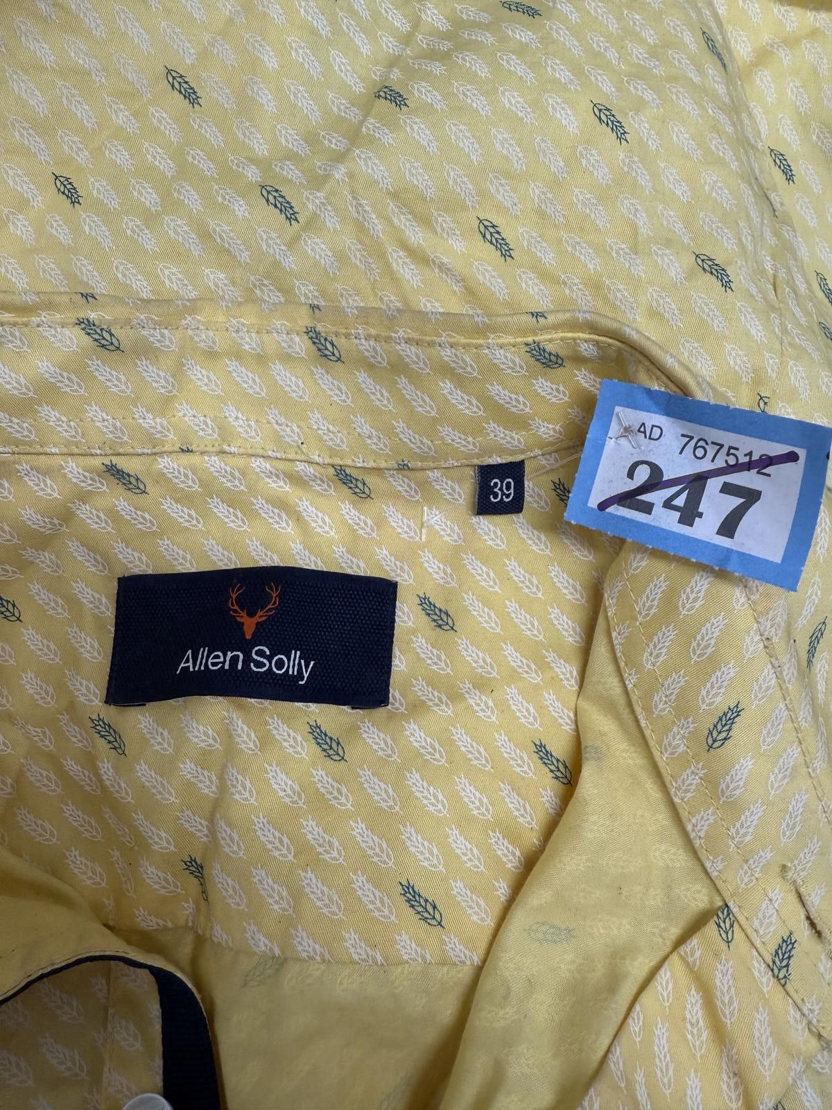 Allen Solly Allen Solly Yellow Patterned Long Sleeve Shirt Size US M / EU 48-50 / 2 - 4 Thumbnail