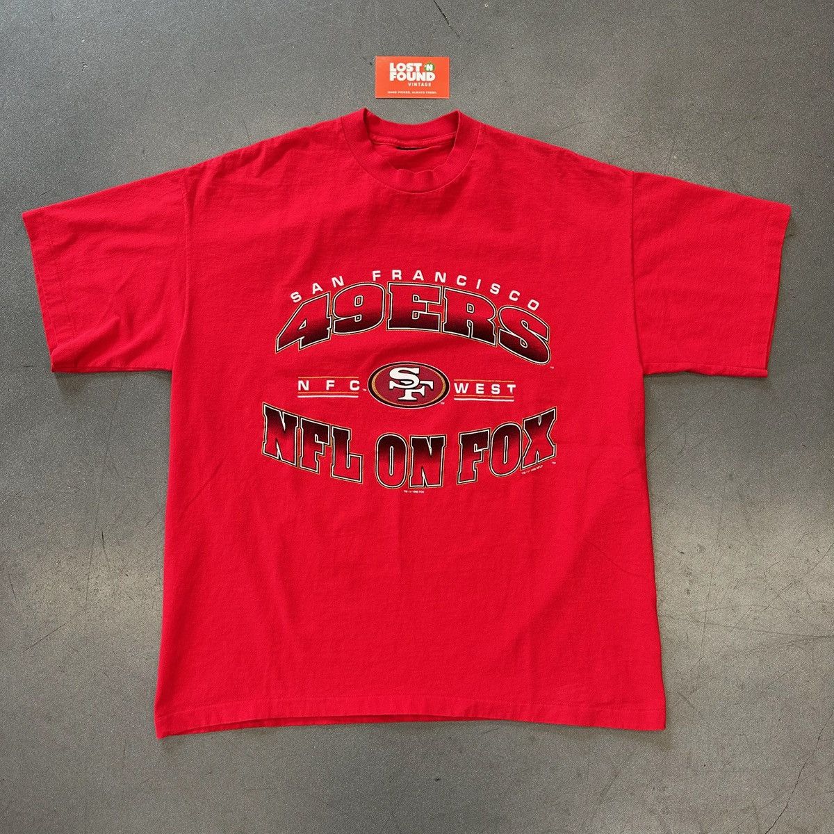 Vintage 1996 Vintage NFL San Francisco 49ers On Fox Tee Size US XL / EU 56 / 4 - 1 Thumbnail