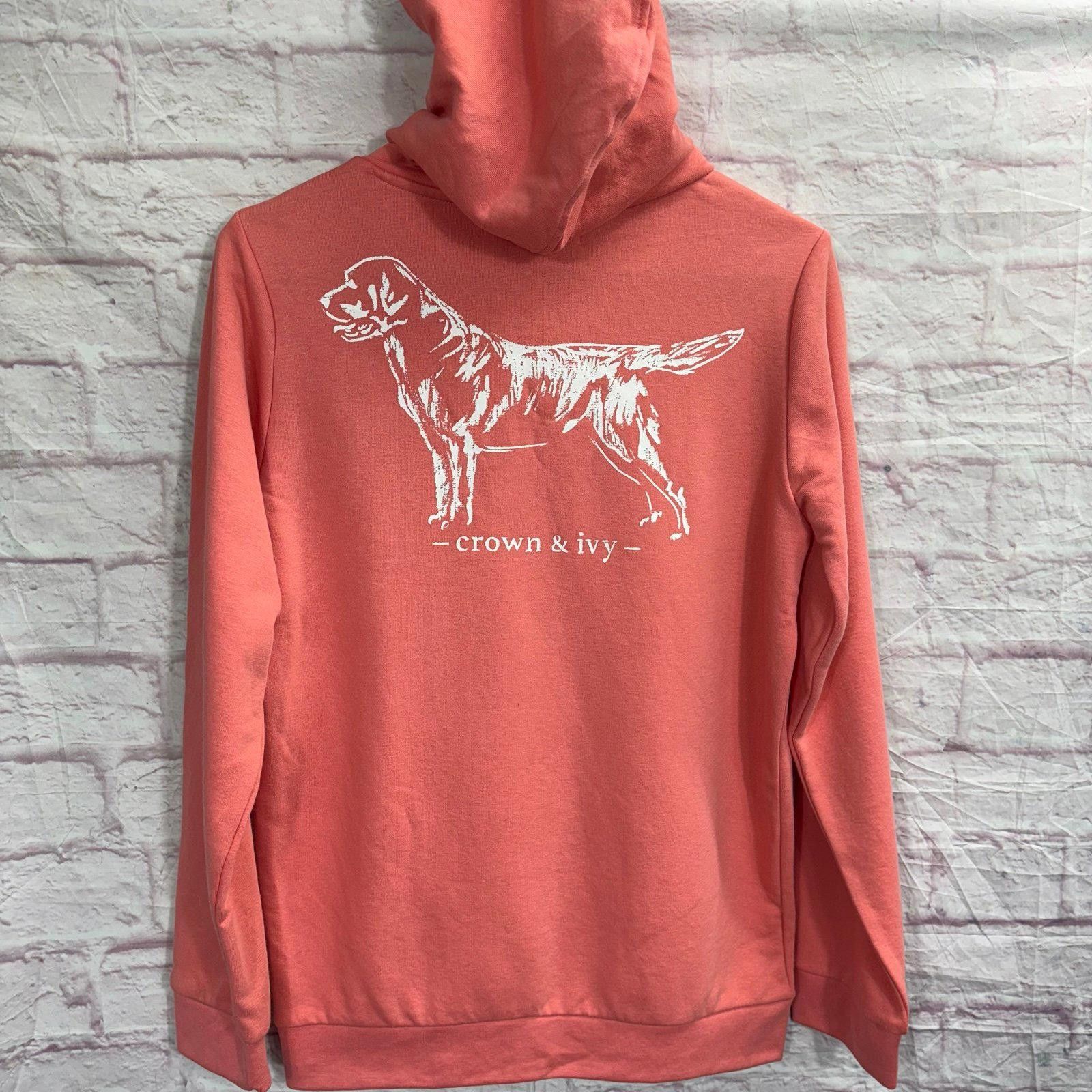 Other Crown & Ivy Boys Large NWT Coral Hoodie with Dog Graphic Size US L / EU 52-54 / 3 - 7 Thumbnail