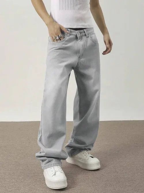 Jean Washed Baggy Denim Jeans Stacked Skate Size US 30 / EU 46 - 1 Thumbnail