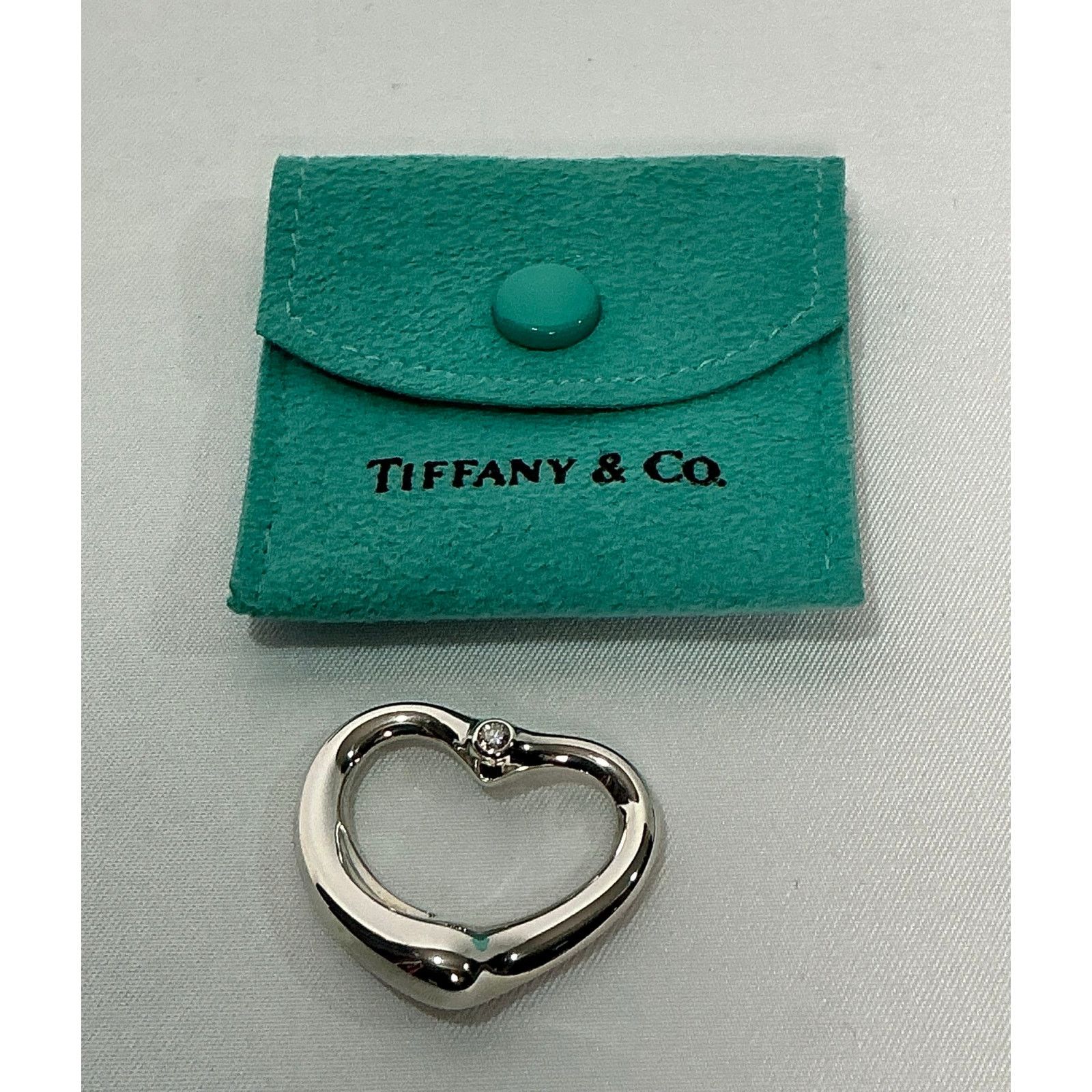Tiffany & Co. Tiffany & Co diamond open heart pendant silver Elsa Peretti Size ONE SIZE - 5 Thumbnail