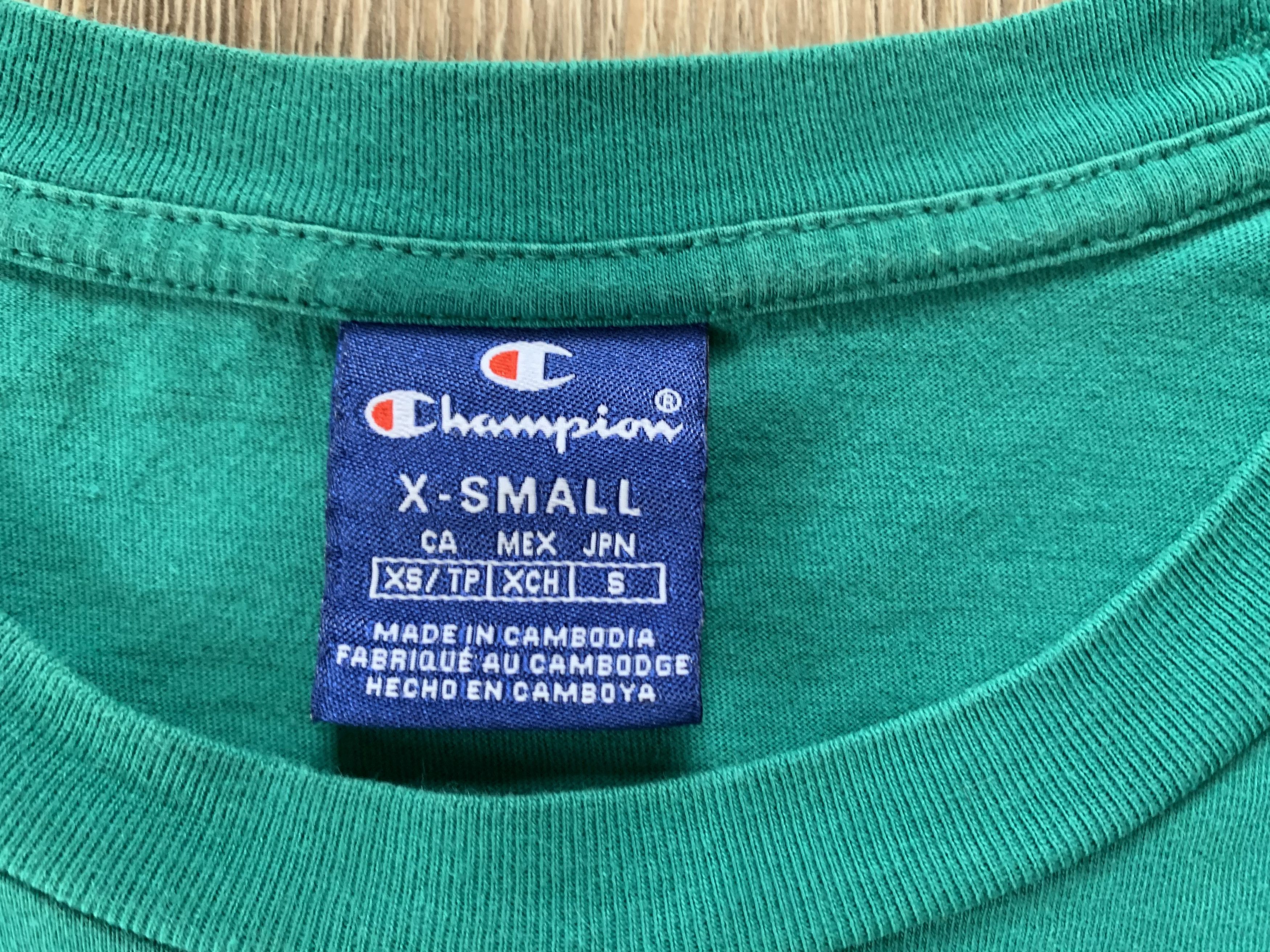 Champion × Vintage Champion Turquoise Vintage Big Logo Cotton T-Shirt Size US XS / EU 42 / 0 - 7 Thumbnail
