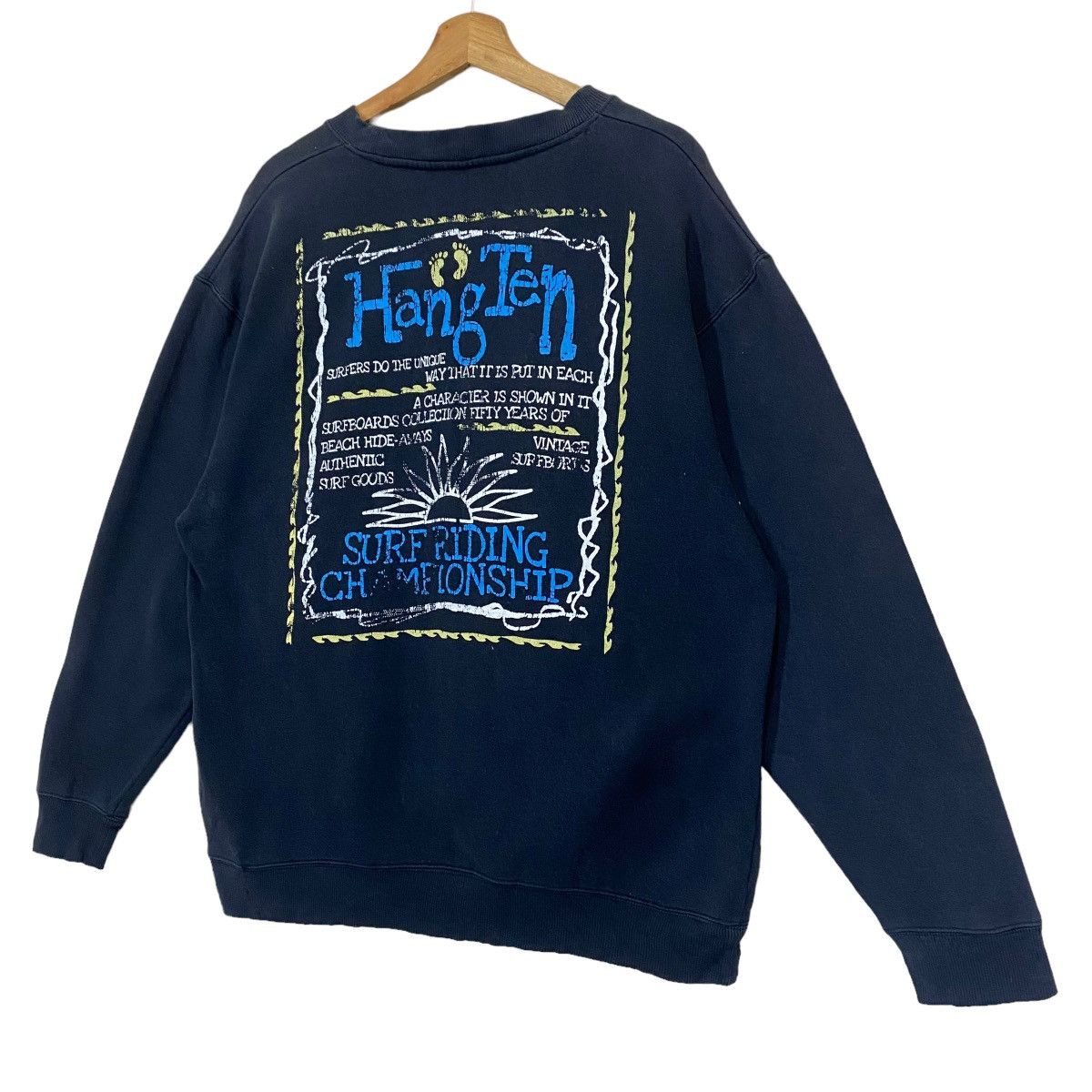 Billabong × Hang Ten × Quiksilver Vintage Hang Ten Big Logo Crewneck Sweatshirt Size US L / EU 52-54 / 3 - 3 Thumbnail
