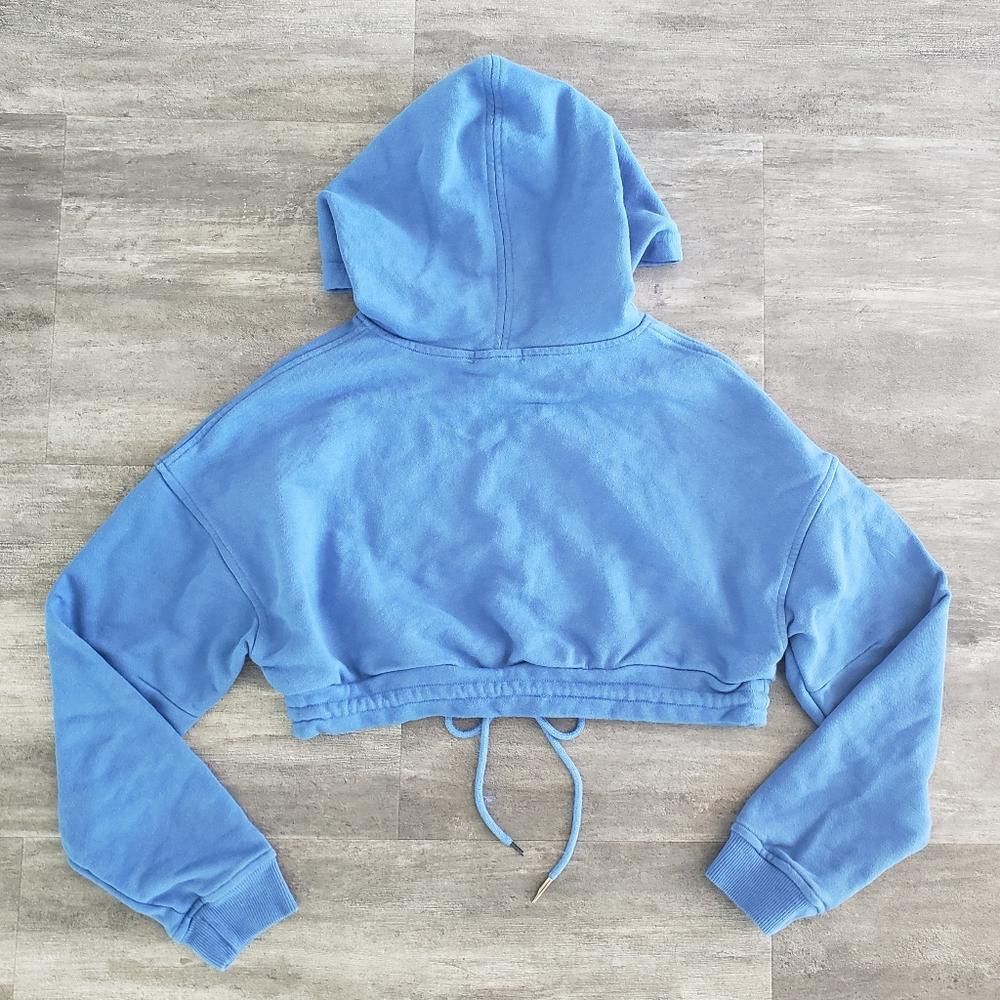 Fashion Nova Blue Classic FN Cropped Hoodie Long Sleeve Size S / US 4 / IT 40 - 2 Thumbnail