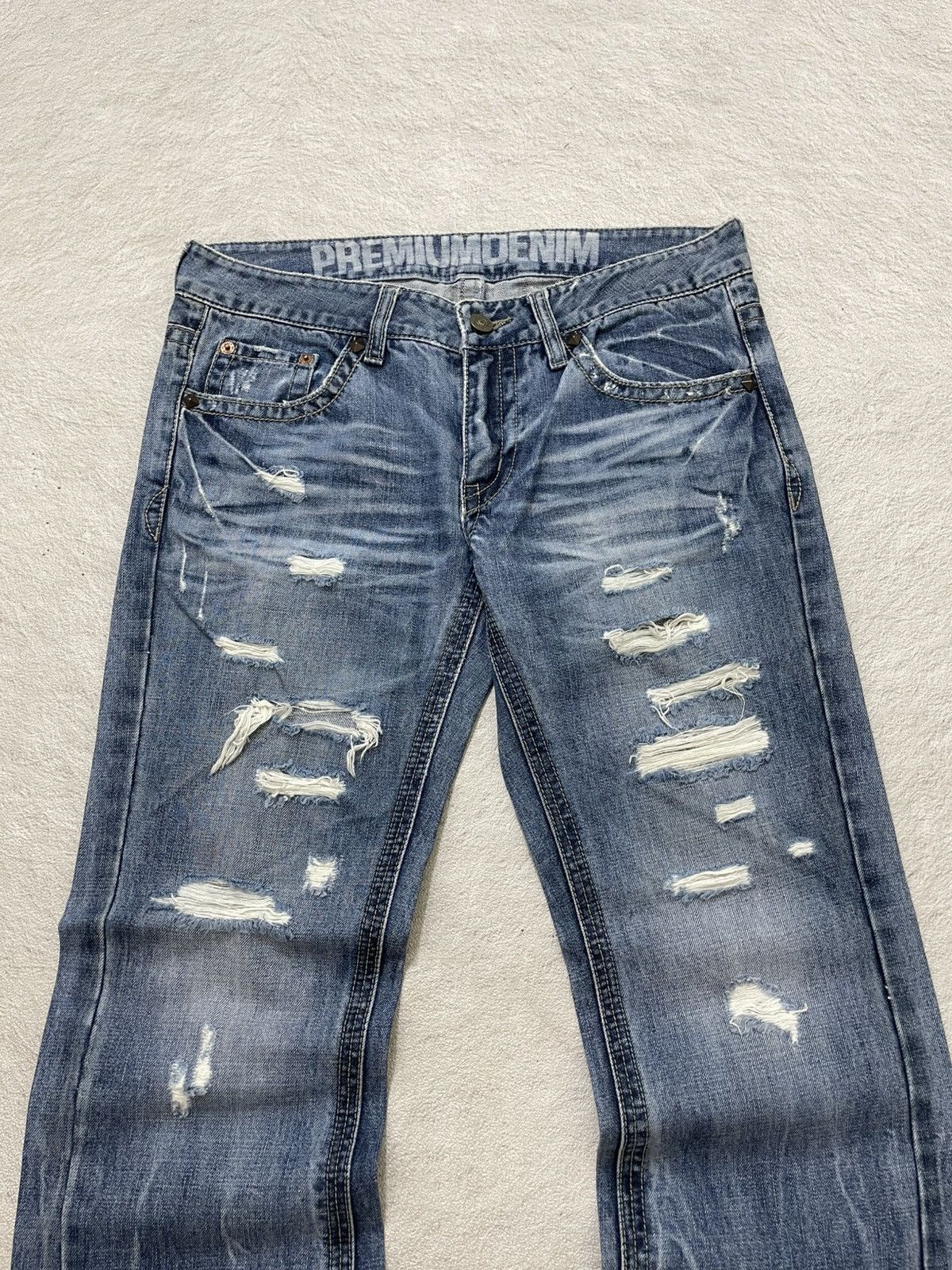 Kapital 2000s Hysteric Studed Flare Denim Ripped Wash Jeans Y2K ifsi Size 29" - 2 Thumbnail
