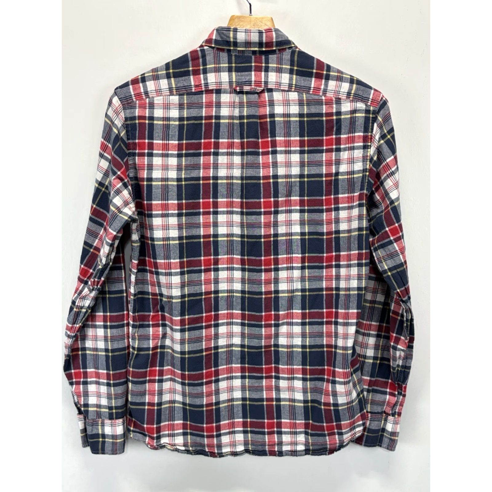 J.Crew J.CREW Lightweight Button-Up Shirt Mens Small Blue Red Madras Plaid Chambray Preppy Regular Fit Size US S / EU 44-46 / 1 - 3 Thumbnail