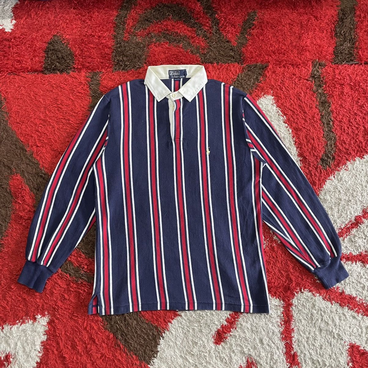 🔥Vintage Polo Ralph Lauren Small Pony Striped Rugby Shirts