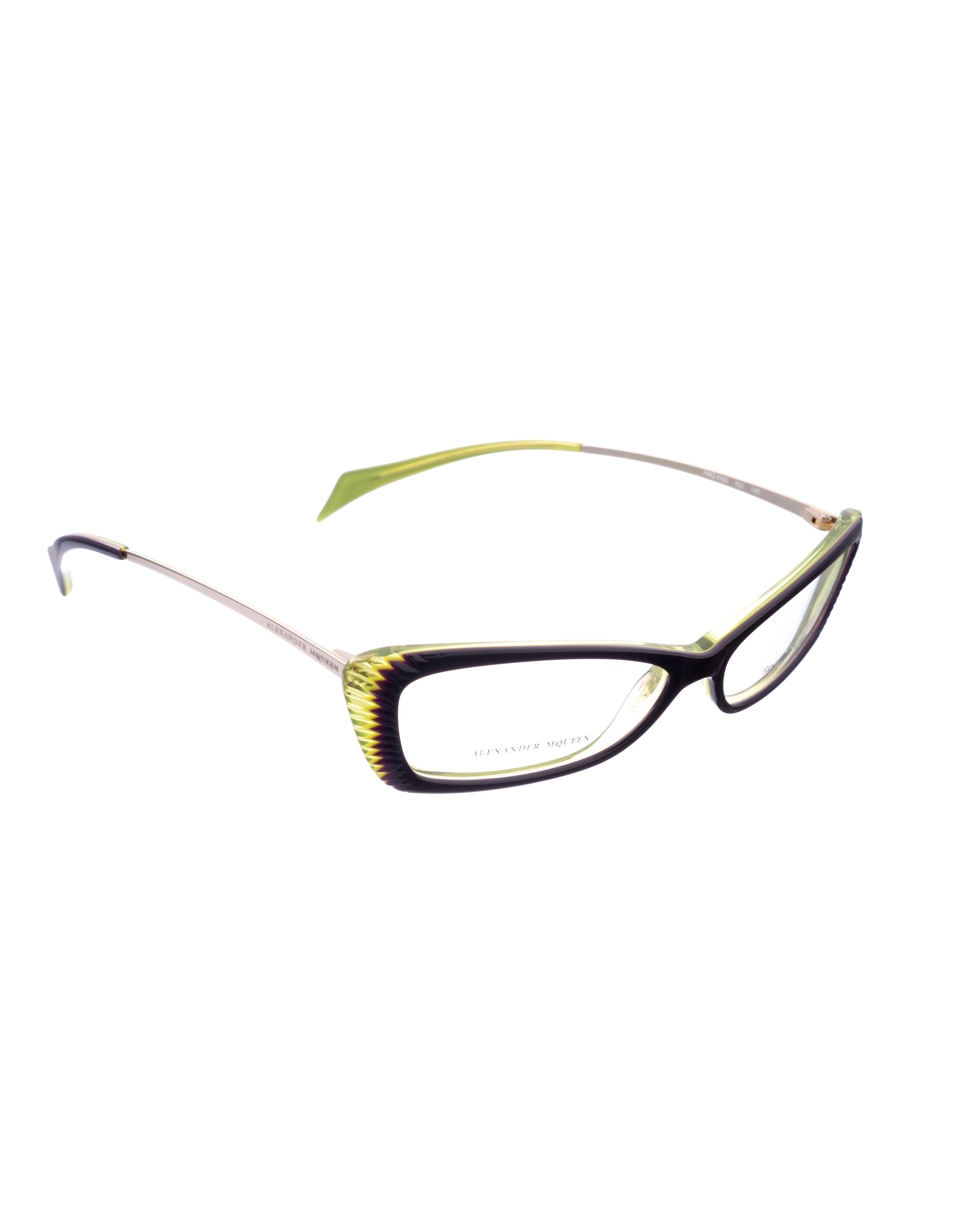 Alexander McQueen Alexander McQueen 90s Black & Green Cat-Eye Glasses Size ONE SIZE - 2 Thumbnail