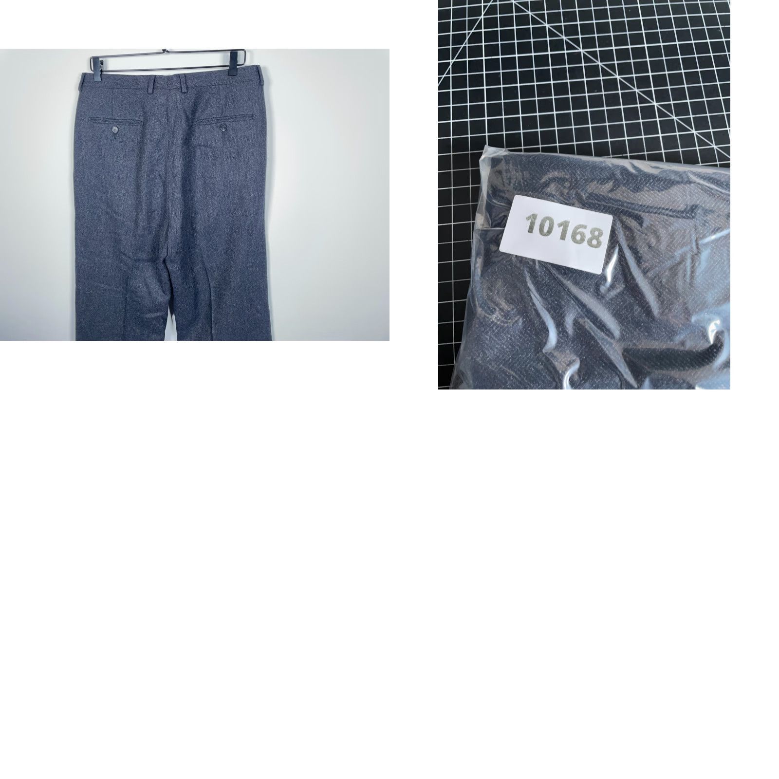 Vintage Wool Herringbone Pleated Trousers Men's 33 x 30 Dark Gray Pants Zip Fly Size US 33 - 10 Thumbnail