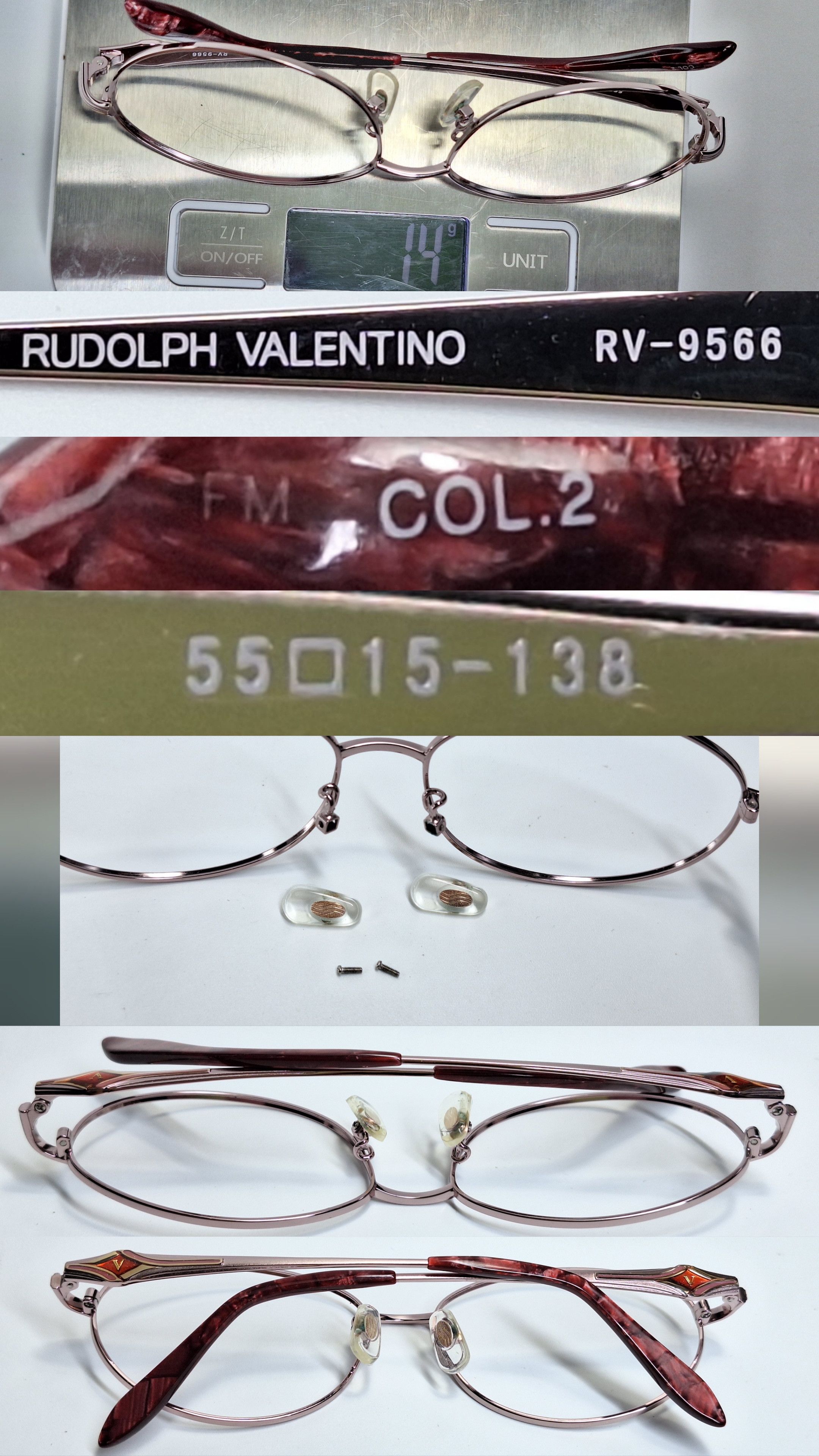 Other NOS 90s Rudolph Valentino RV-9566 Vintage Eyeglass Frame Size ONE SIZE - 5 Thumbnail