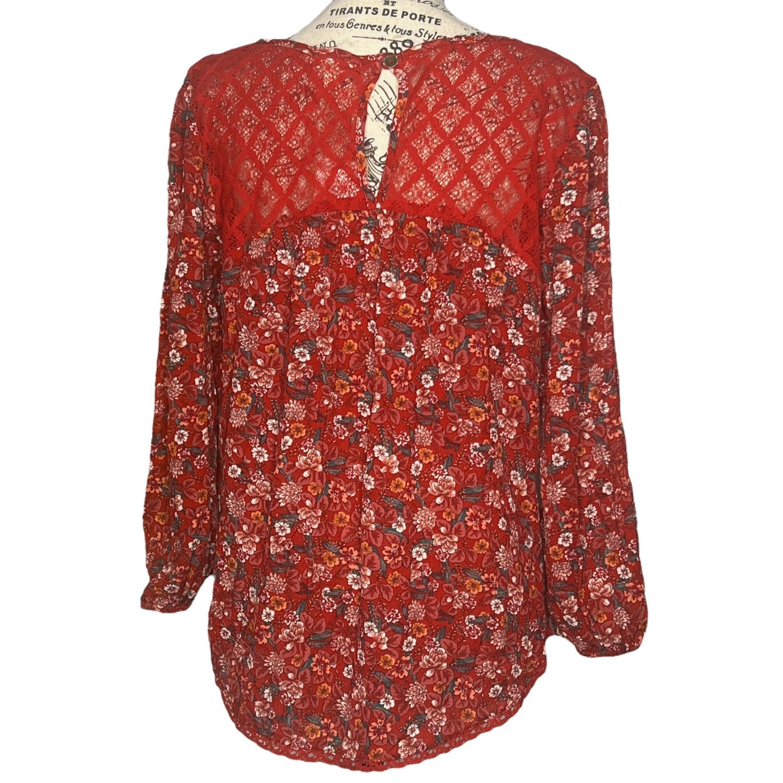 Other Tempesta Lace Detail 3/4 Sleeve Top - Stitch Fix Boho Blouse Size S / US 4 / IT 40 - 5 Thumbnail