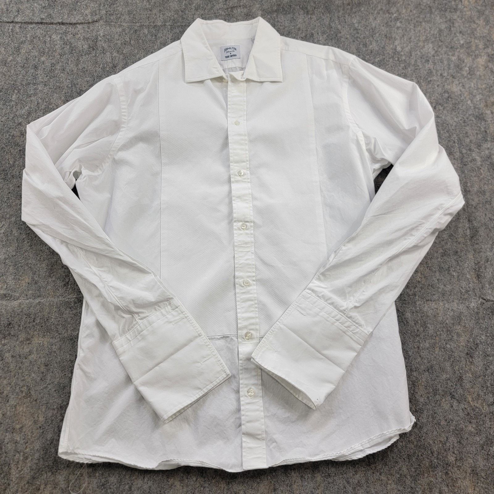 Todd Snyder Todd Snyder x Hamilton Pique Bib Fly Front Tuxedo Shirt Size US M / EU 48-50 / 2 - 1 Thumbnail