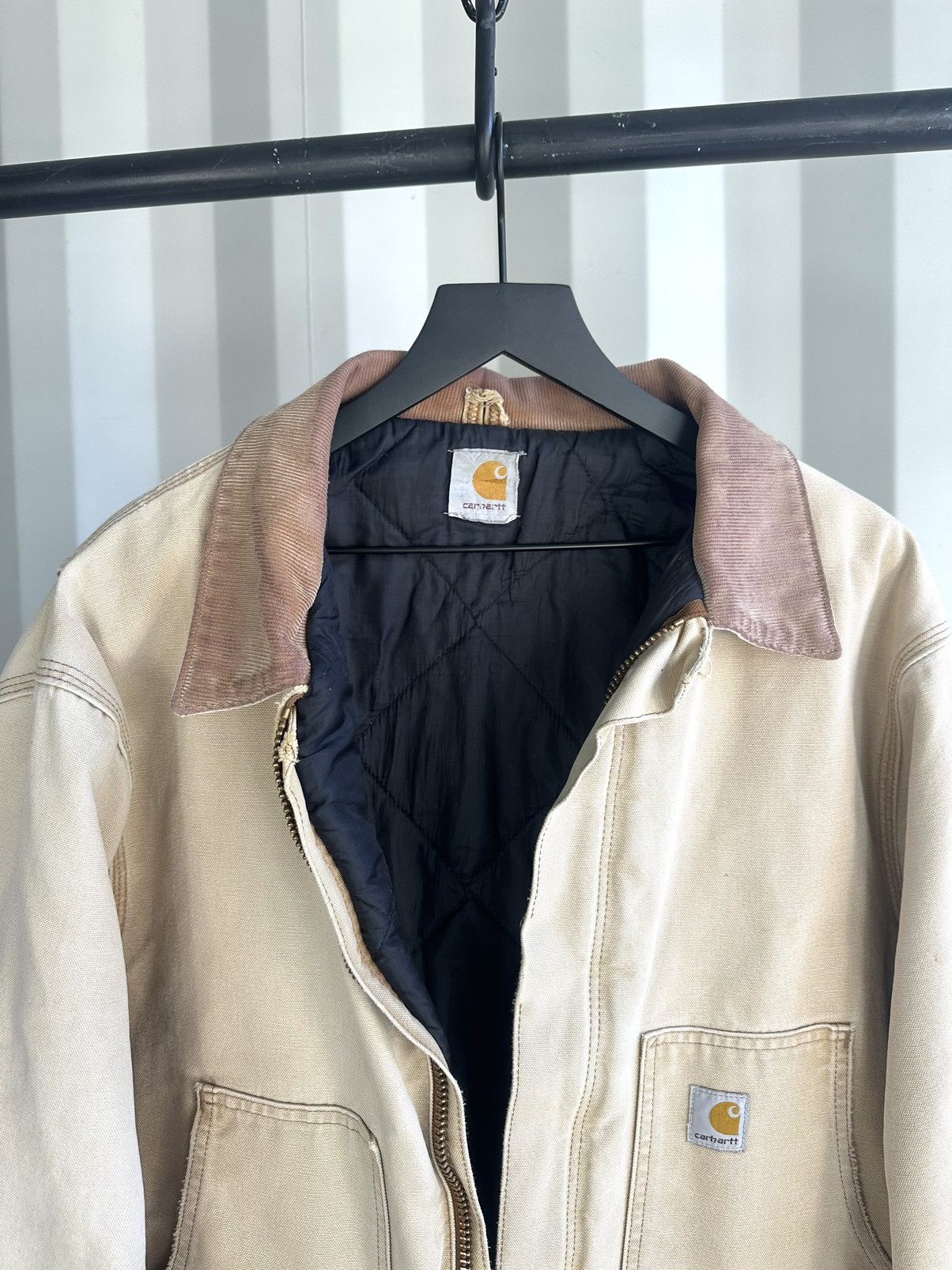 image of Carhartt x Vintage Distressed Sun Faded Heavy Work Jacket in Brown, Men's (Size XL)