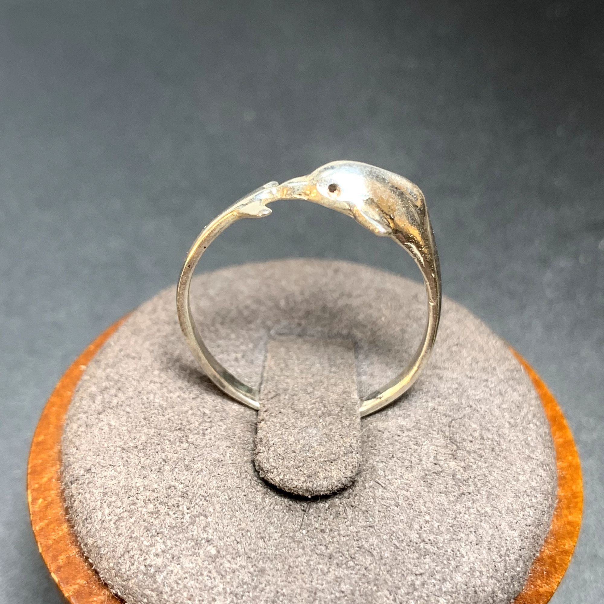 Other VTG Solid Sterling Silver 925 Fine Dolphin Design Band 1.75m Size ONE SIZE - 4 Thumbnail