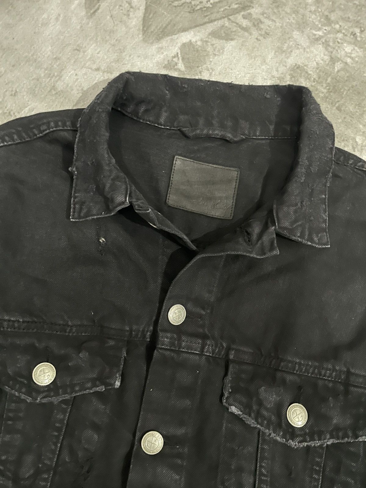 Zara Zara Woman's Black Denim Jacket Cowgirl Western Boho Size L / US 10 / IT 46 - 7 Thumbnail