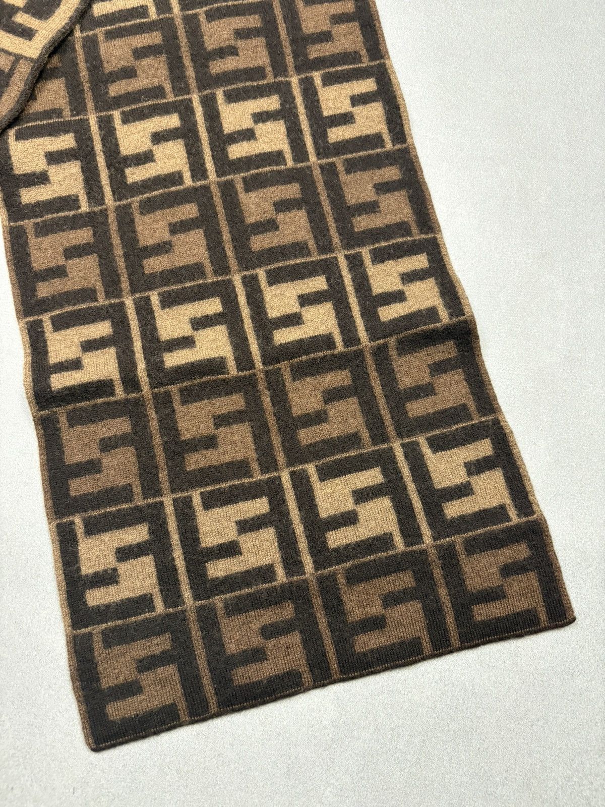Fendi Vintage Fendi Monogram Zucca Wool Scarf Reversible 2010s Size ONE SIZE - 2 Thumbnail