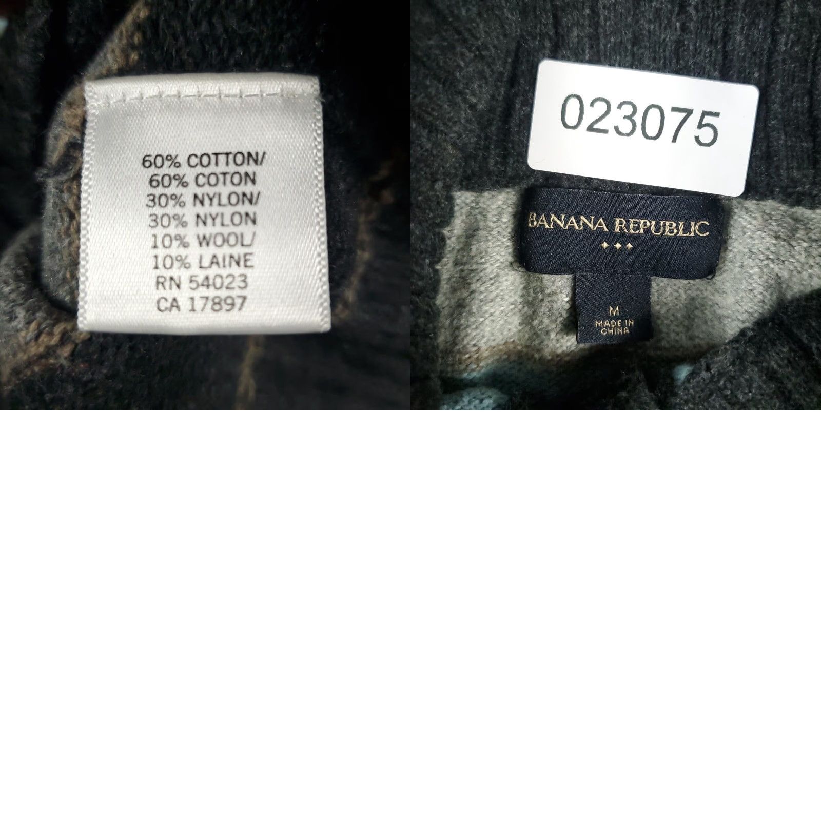 Banana Republic Banana Republic Mens Medium Gray Striped Pullover Sweater Size US M / EU 48-50 / 2 - 8 Thumbnail