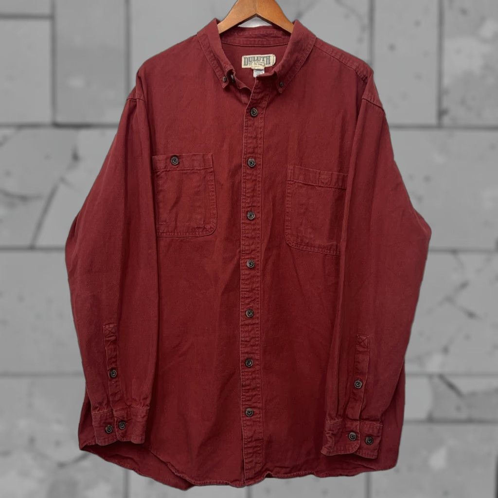 CO Duluth Trading Co Red Button-Up Shirt Mens XLT Big & Tall Long Sleeve Size XLT Size US XL / EU 56 / 4 - 1 Thumbnail