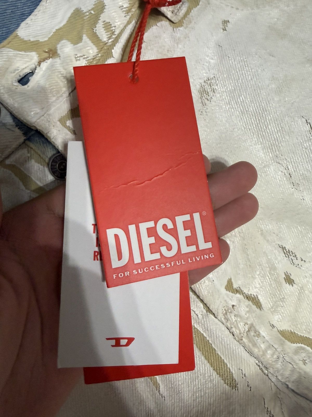 Diesel Diesel 1995 Distressed Straight Leg Painted Jeans Size US 34 / EU 50 - 14 Thumbnail