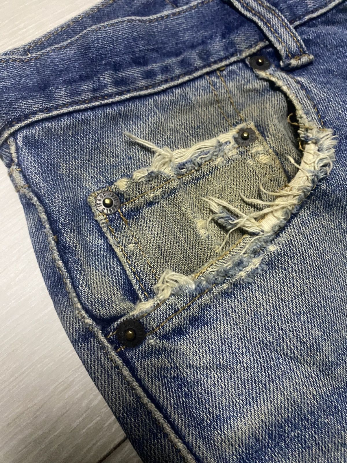 Undercover × Uniqlo Vintage Warehouse & co Mud Wash Distressed Loose Jeans Size US 33 - 7 Thumbnail