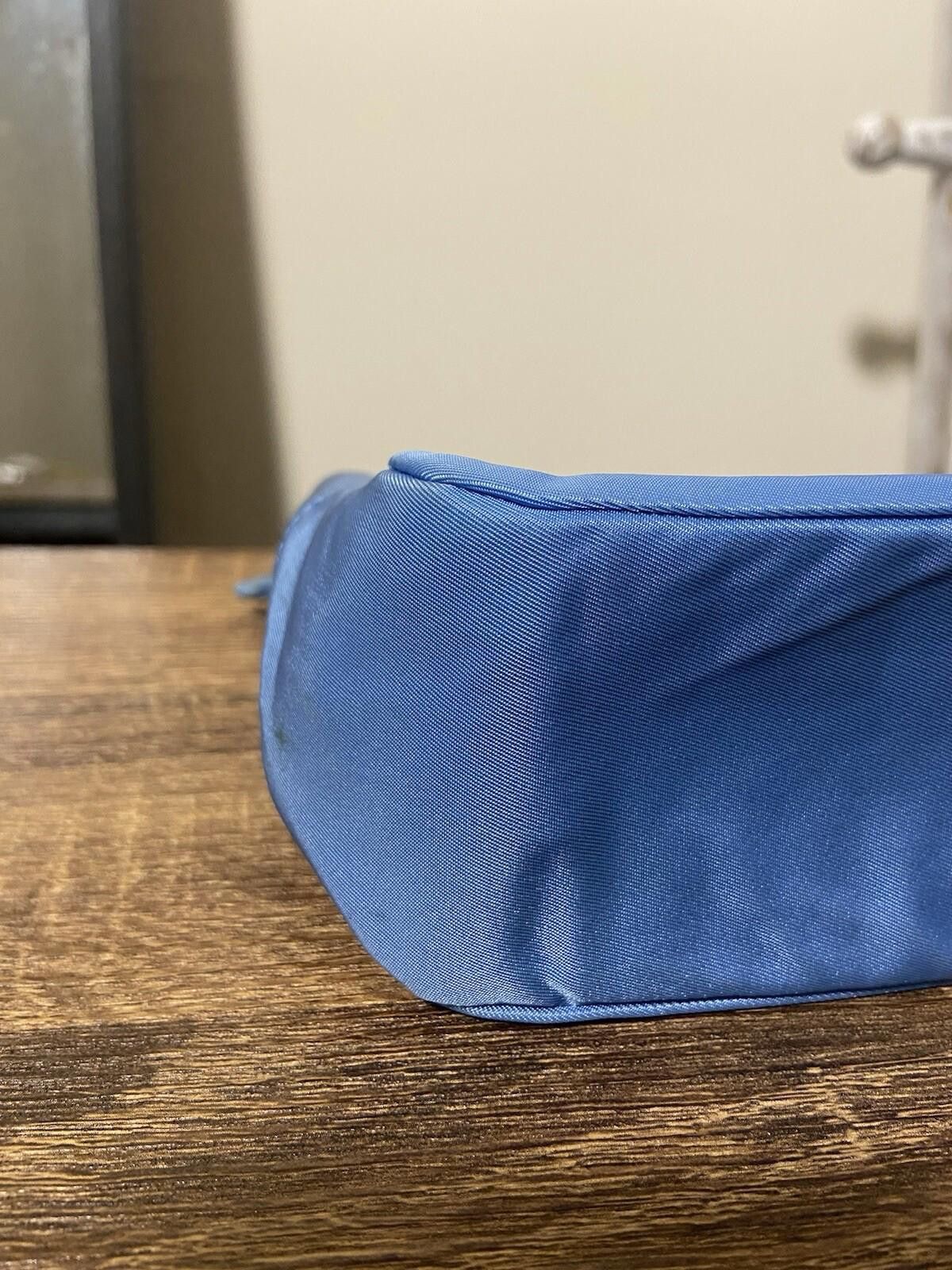 Prada Prada blue nylon logo-lined clutch pouch bag w strap, good* Size ONE SIZE - 3 Thumbnail