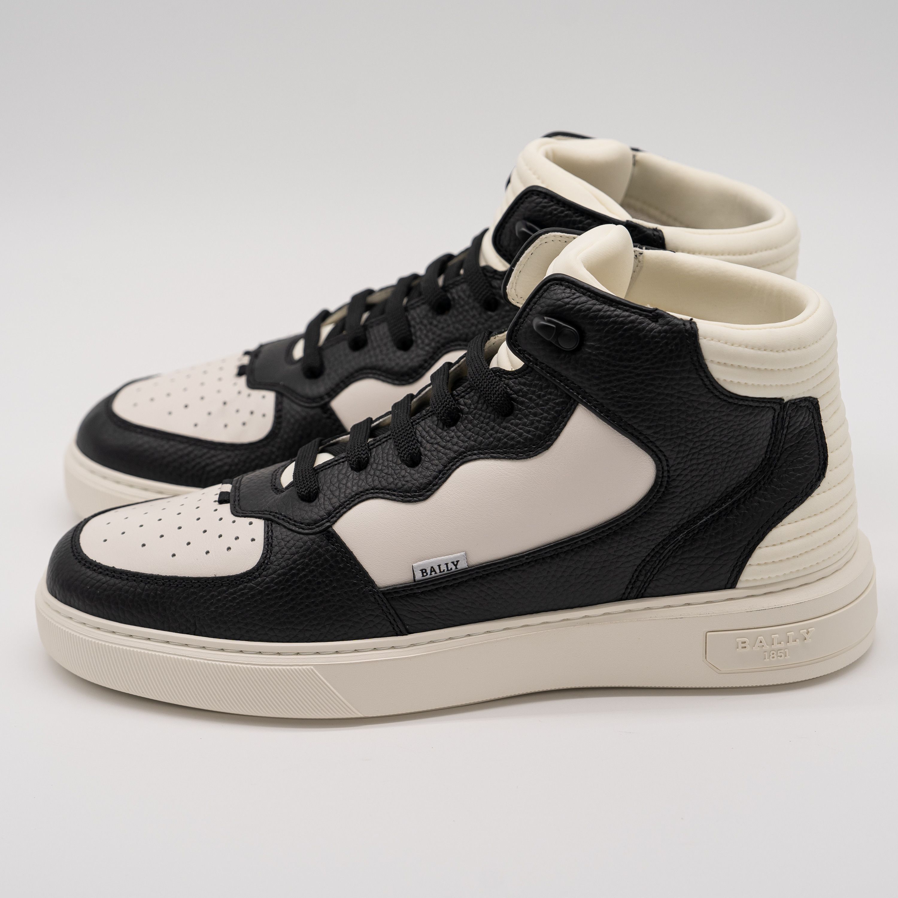 Bally 12 Bally Martyn Black White Leather High Top Sneakers Size US 12 / EU 45 - 4 Thumbnail