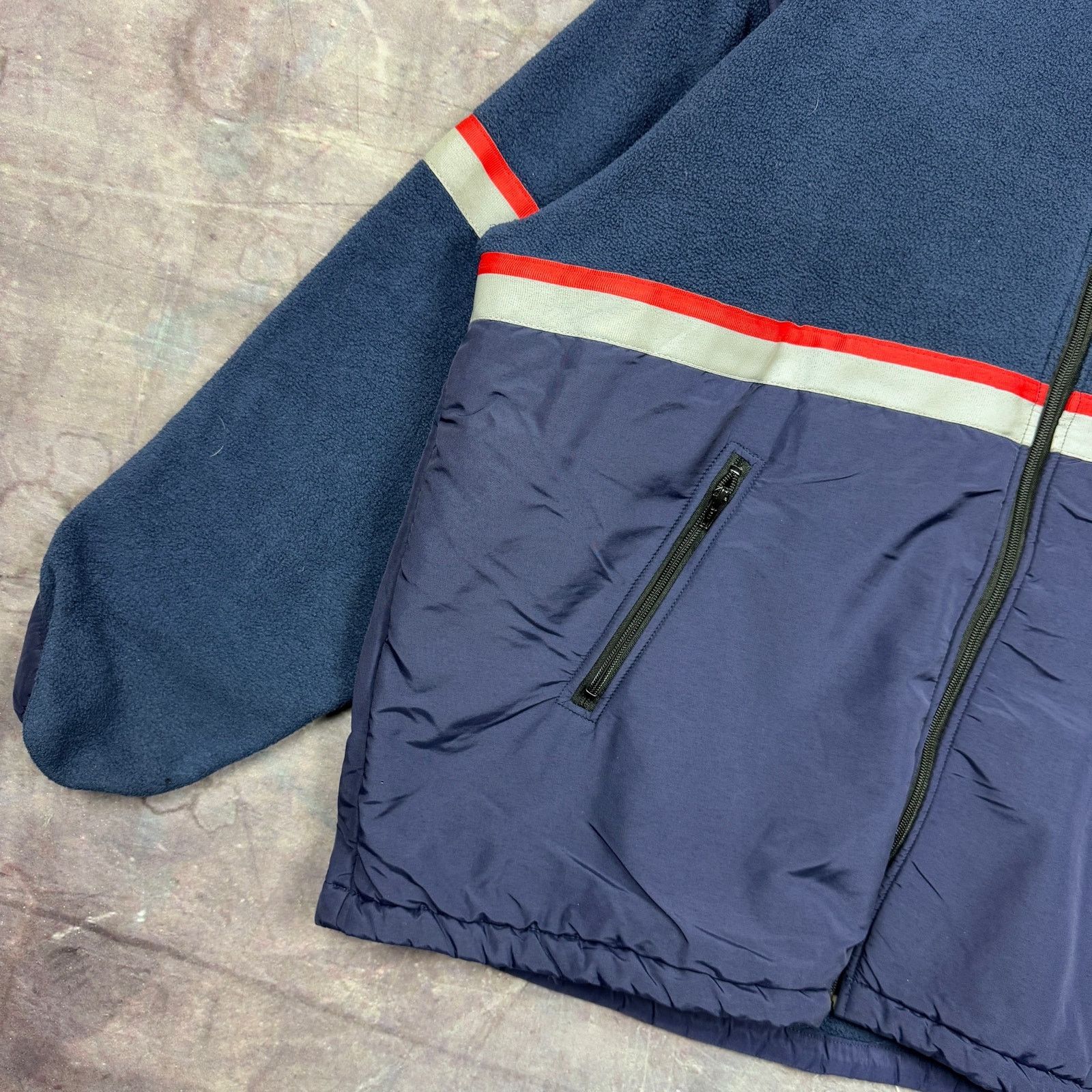 Vintage 90s Navy Blue USPS Reflective USA Made Fleece Jacket 1360 Size US XXL / EU 58 / 5 - 4 Thumbnail