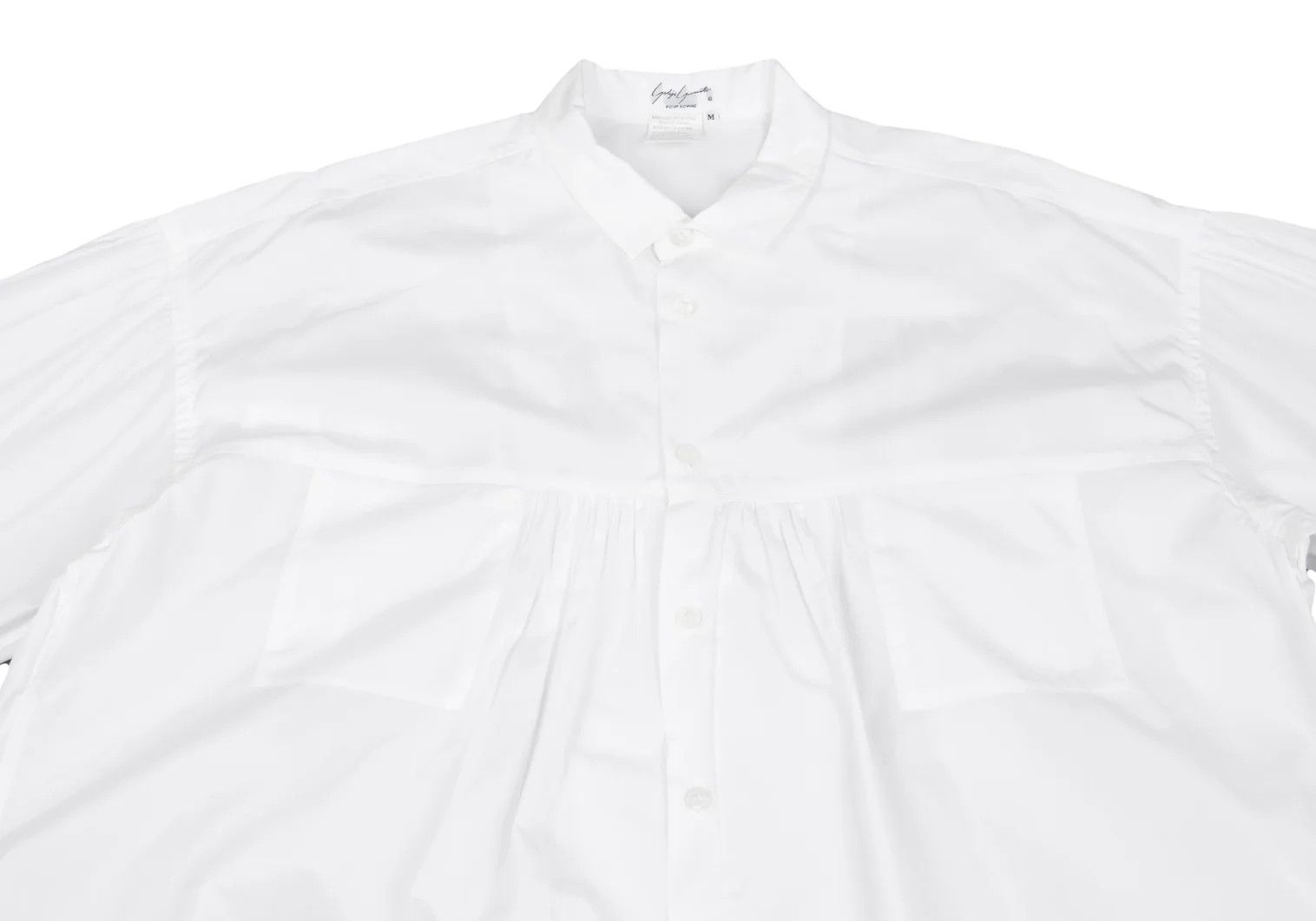 Yohji Yamamoto Yohji Yamamoto Gathered Design Cotton Shirt Size US M / EU 48-50 / 2 - 2 Thumbnail