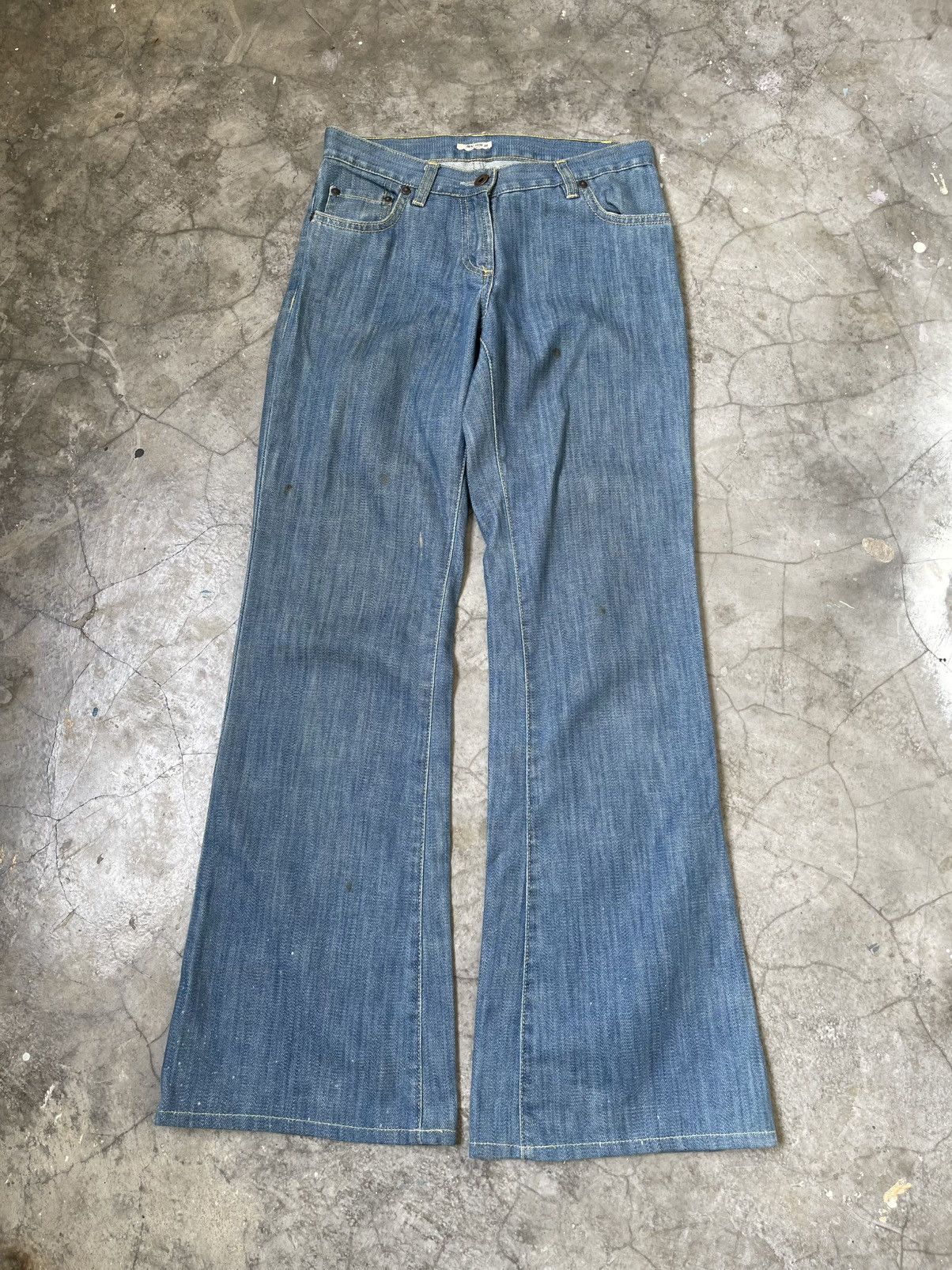 Miu Miu Miu Miu Broken Twill Bootcut Flare Jeans Size 28" / US 6 / IT 42 - 2 Thumbnail